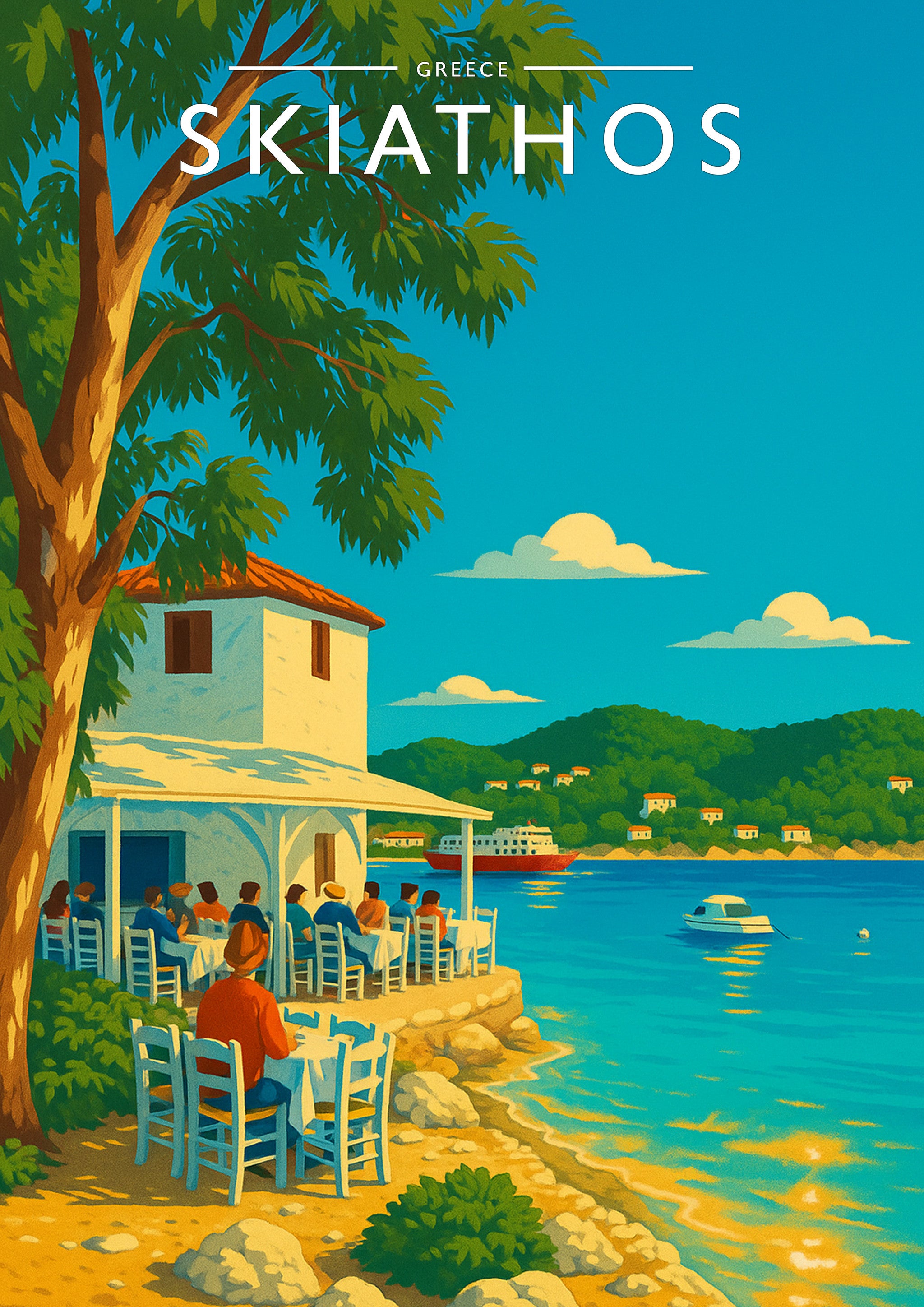 Skiathos #2 Travel Poster - A4 travel poster print