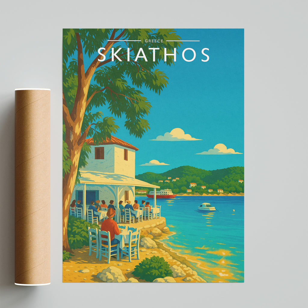 Skiathos #2 Travel Poster - fine art print with shipping tube