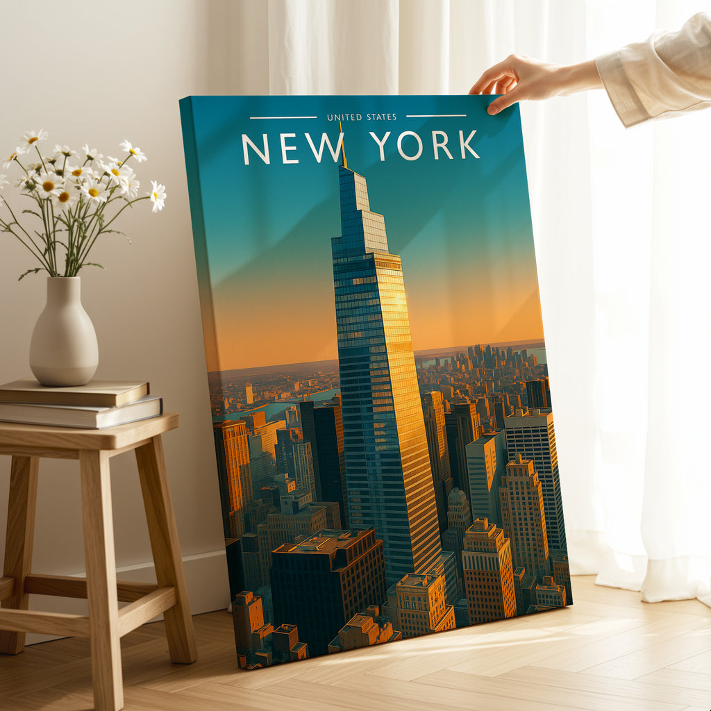 New York Travel Poster as a gallery-wrapped canvas