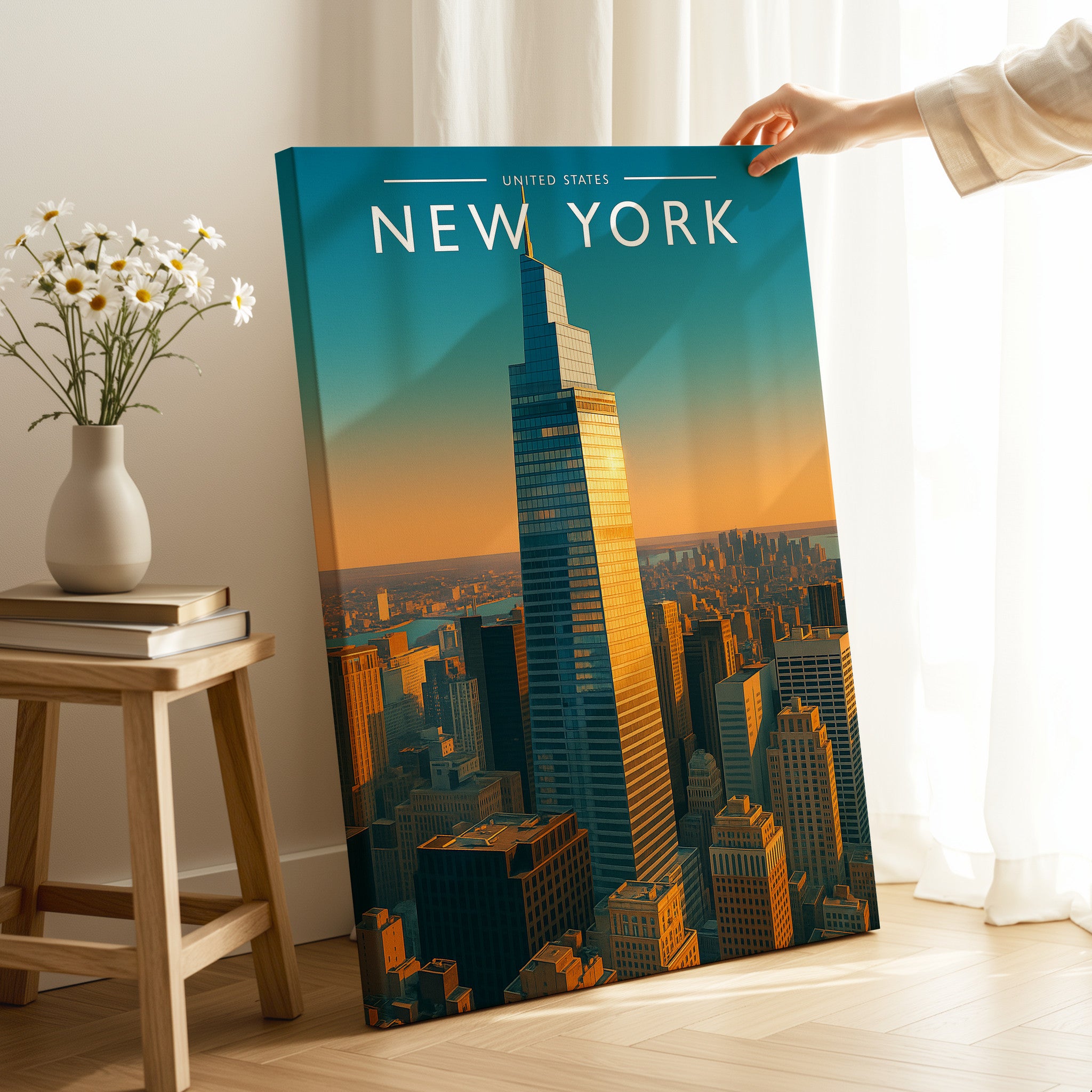 New York Travel Poster as a gallery-wrapped canvas