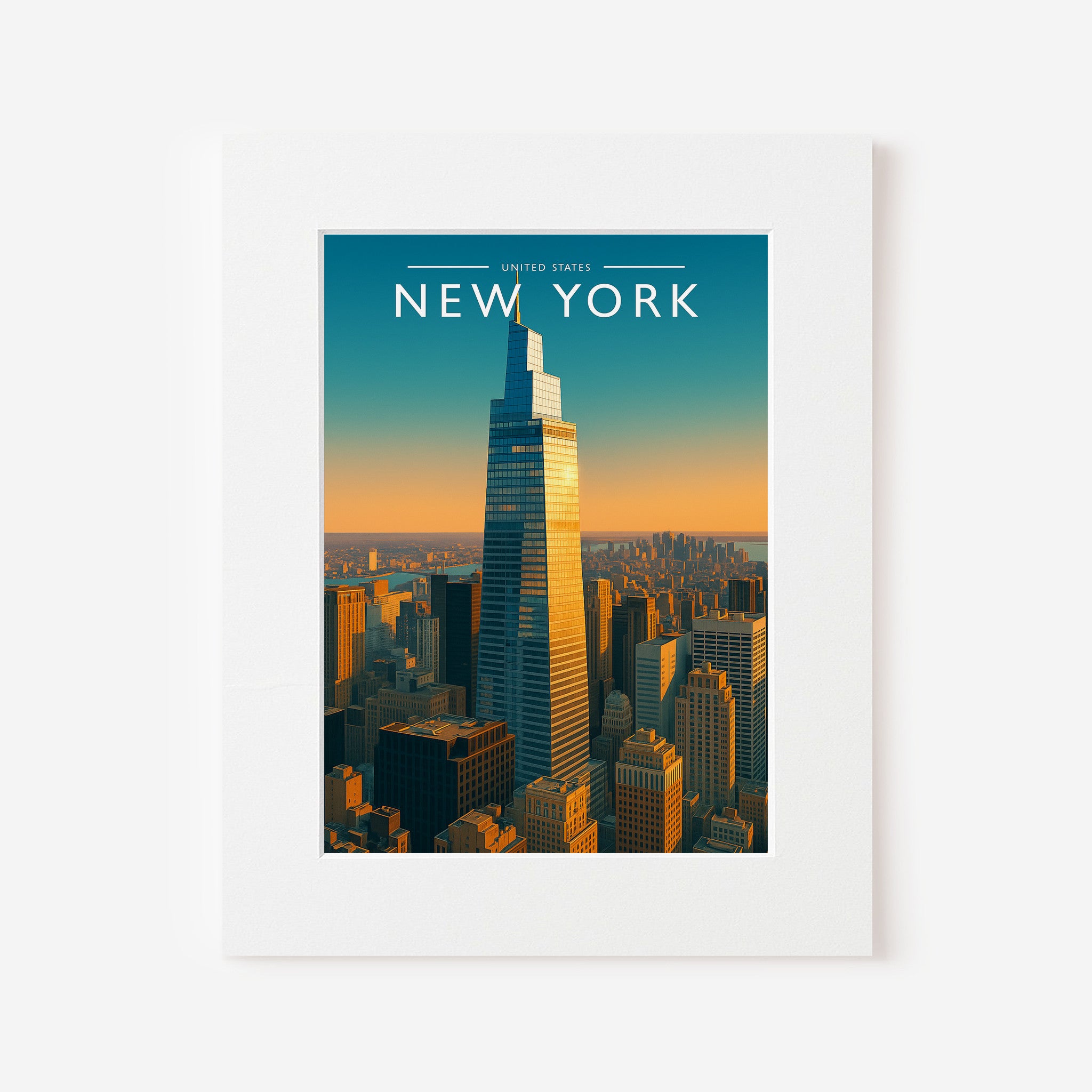 New York Travel Poster in a white mount