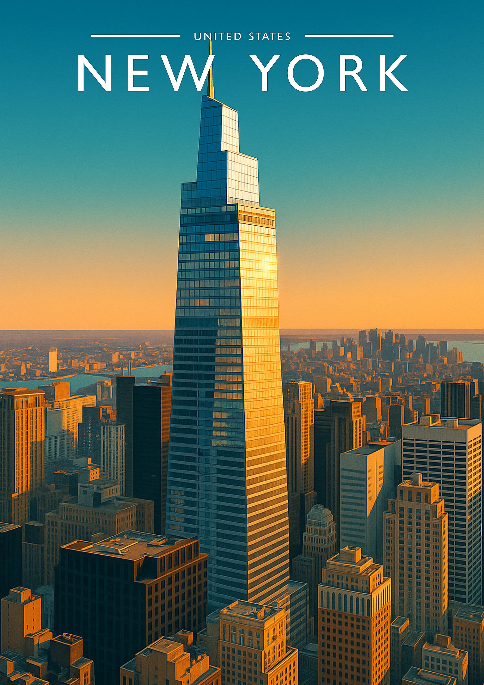 New York Travel Poster - A4 travel poster print