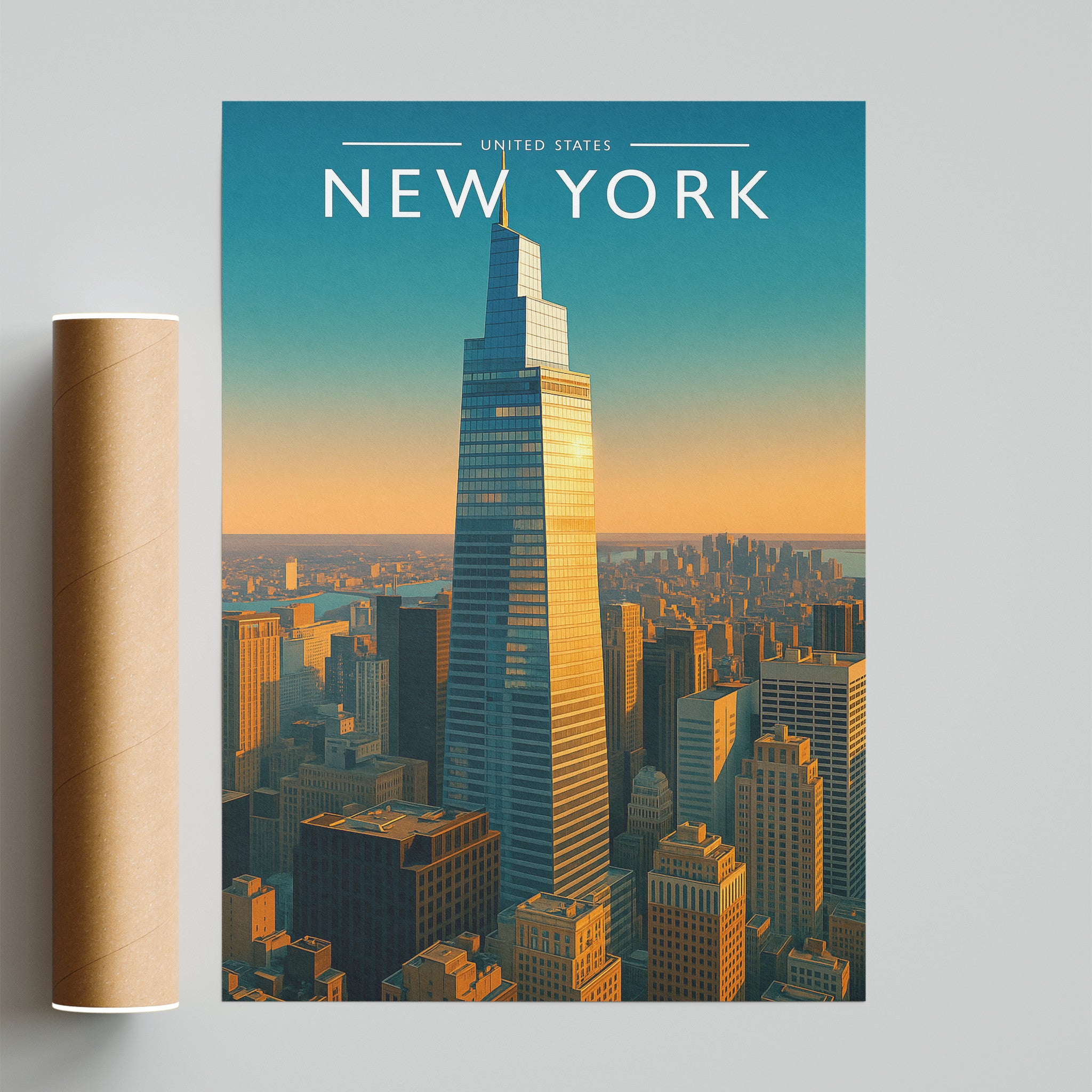 New York Travel Poster - fine art print with shipping tube
