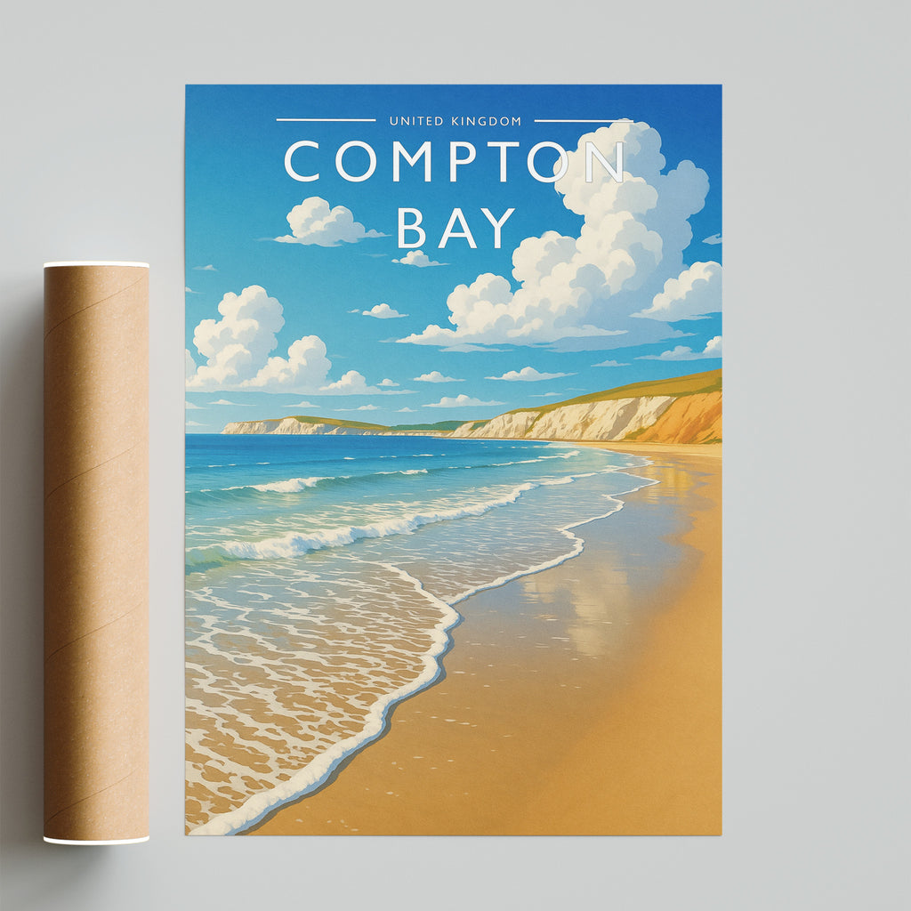 Compton Bay Travel Poster - fine art print with shipping tube