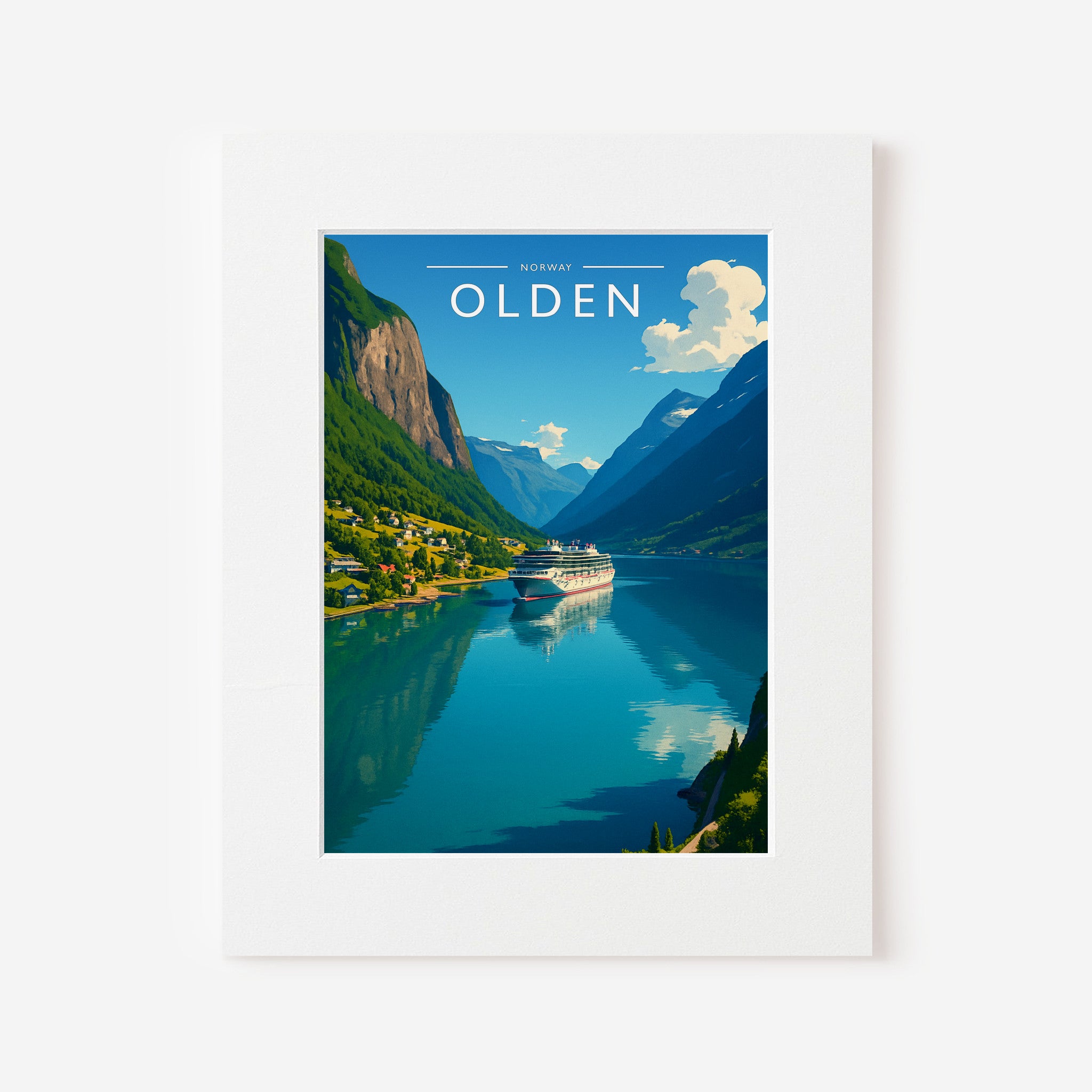 Olden Travel Poster in a white mount