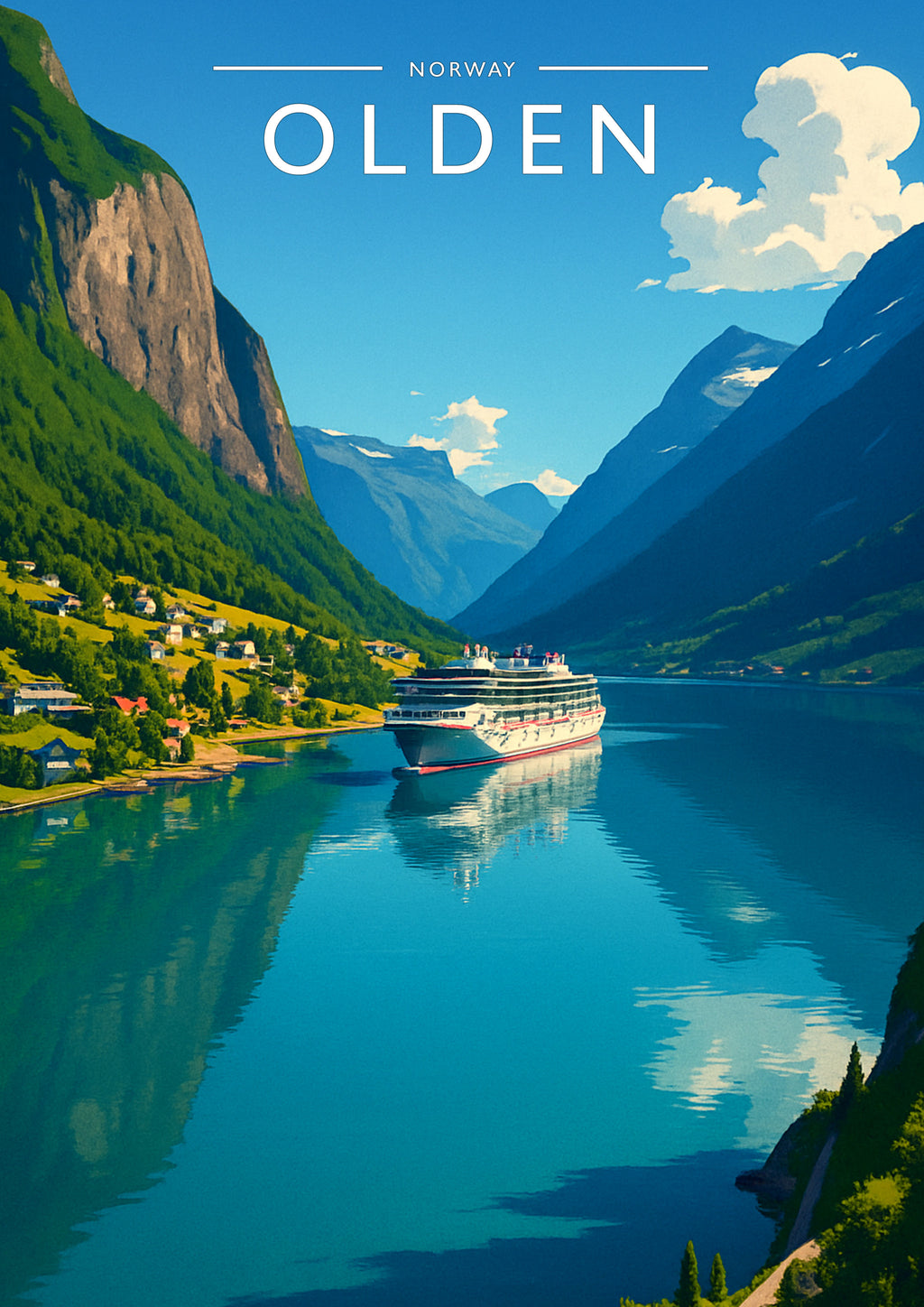 Olden Travel Poster - A4 travel poster print