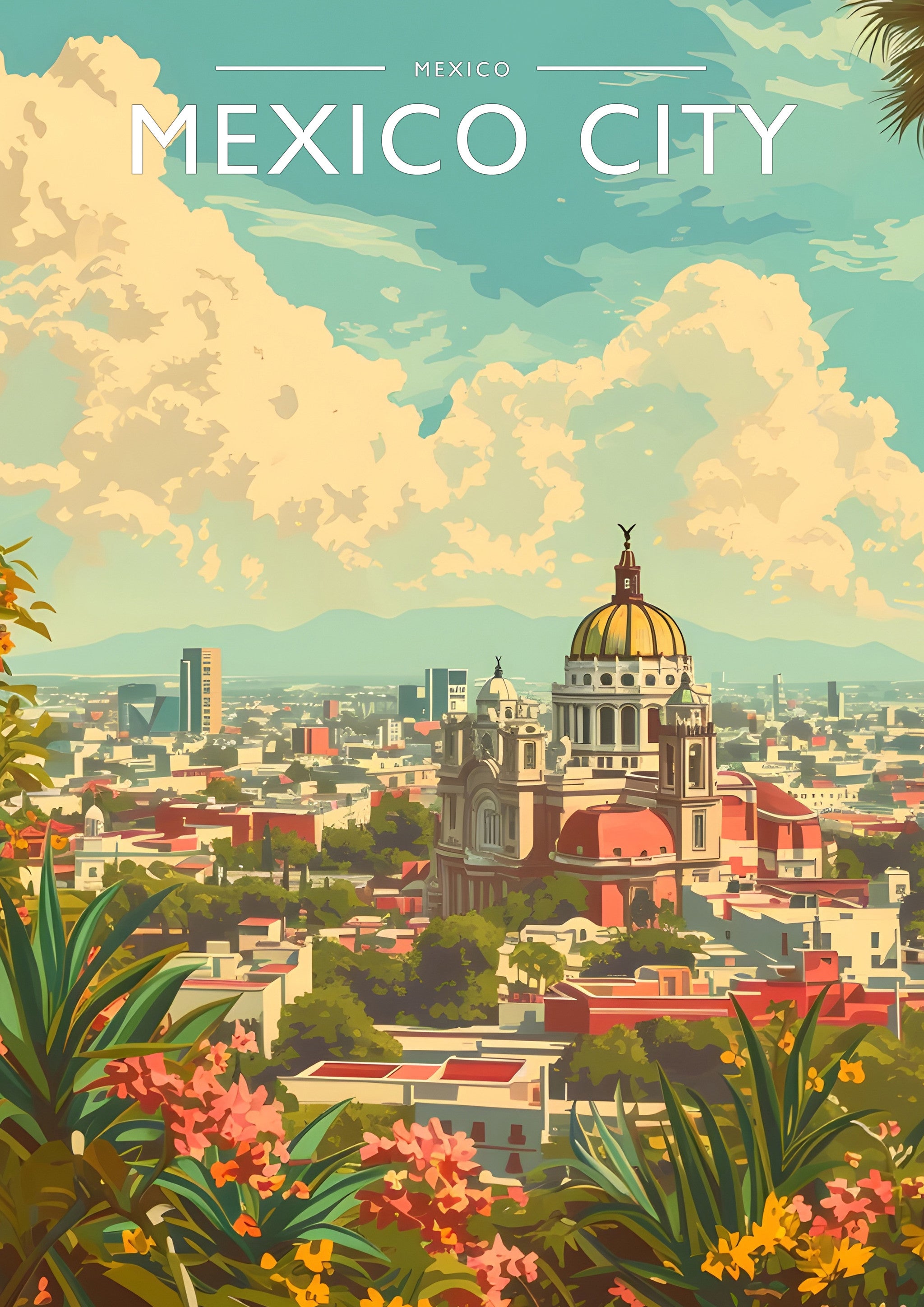 Mexico City Travel Poster - A4 travel poster print