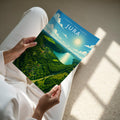 Jura Travel Poster - A4 print held in hand