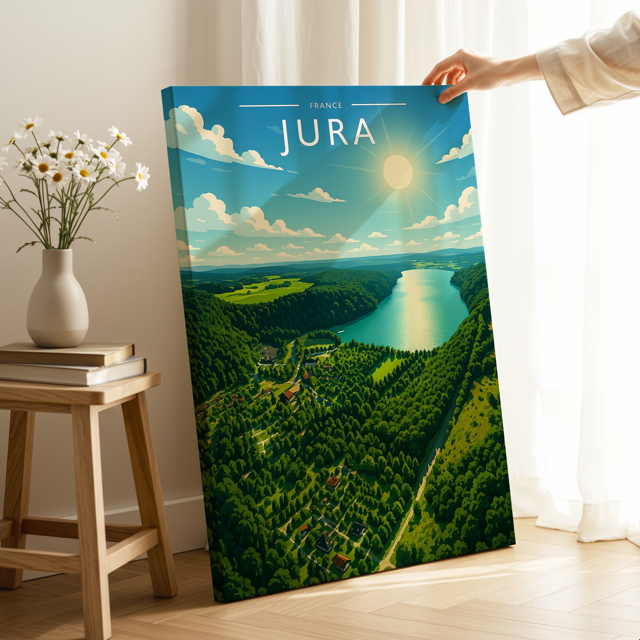 Jura Travel Poster as a gallery-wrapped canvas