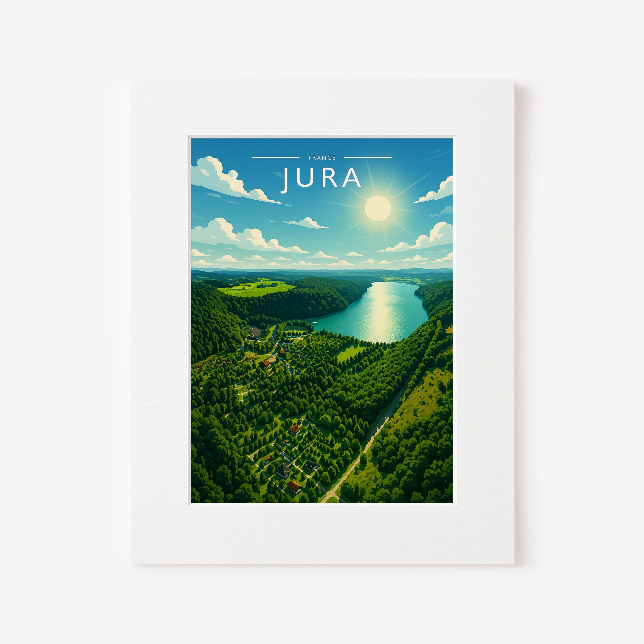 Jura Travel Poster in a white mount