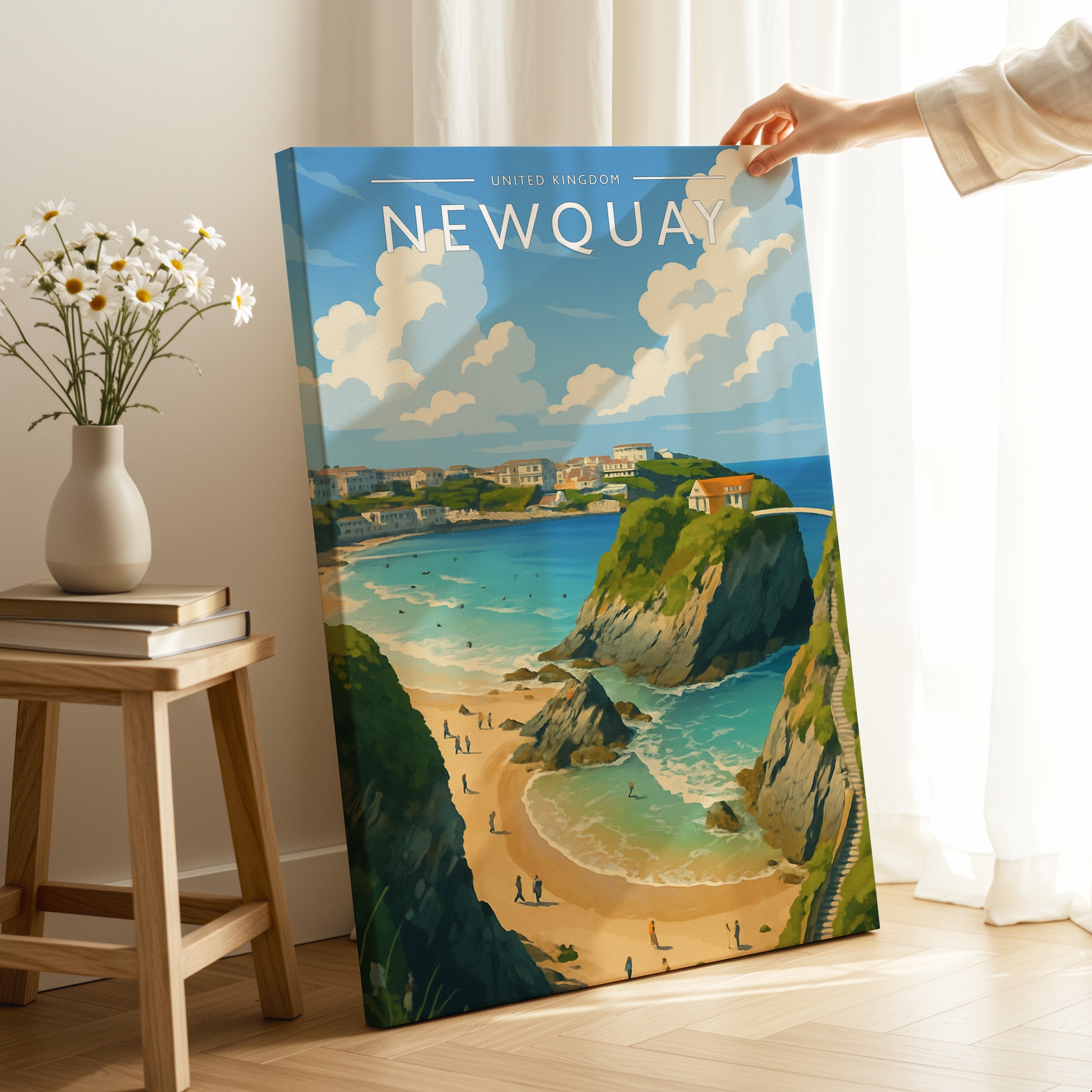 Newquay #2 Travel Poster as a gallery-wrapped canvas