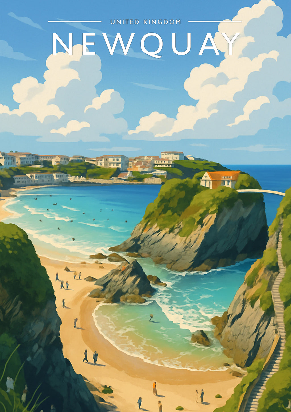 Newquay #2 Travel Poster - A4 travel poster print