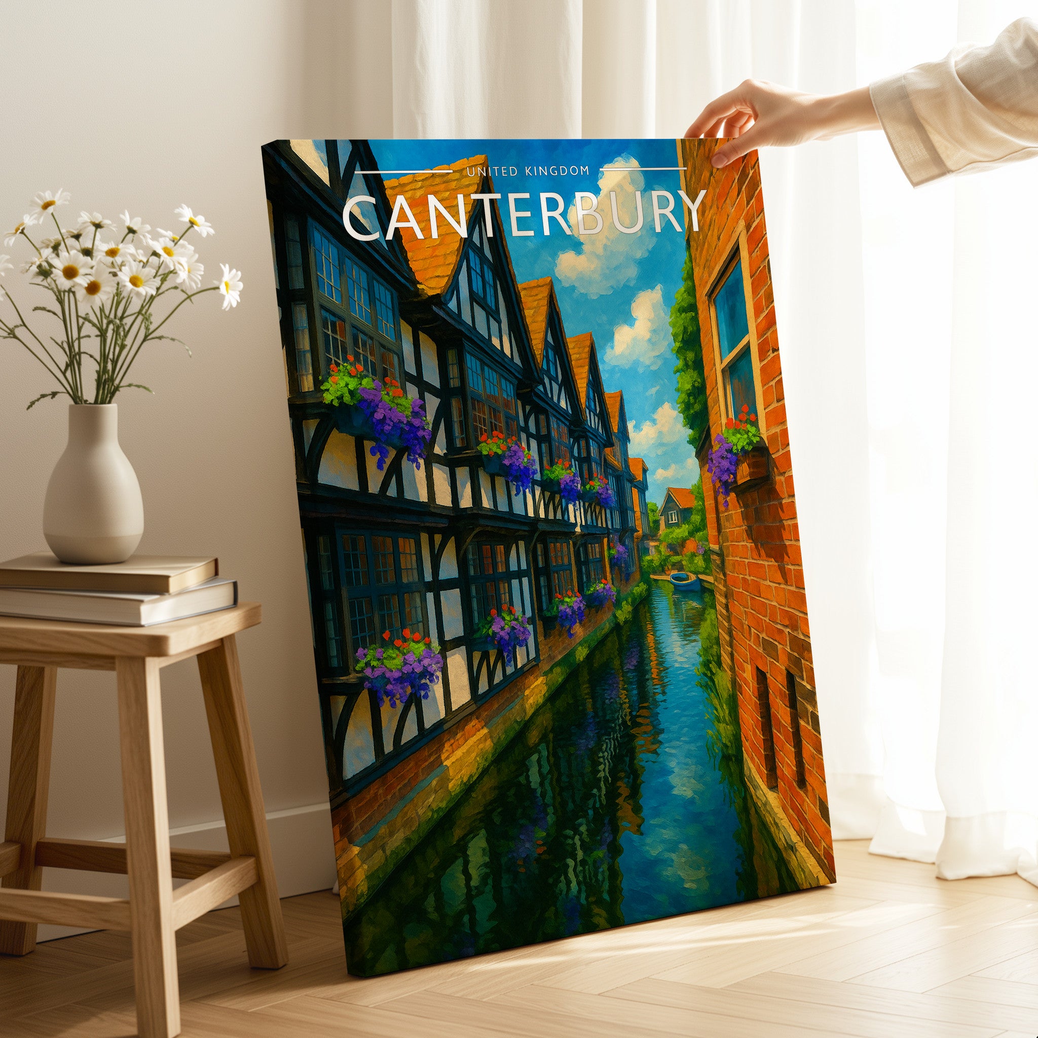 Canterbury Travel Poster as a gallery-wrapped canvas