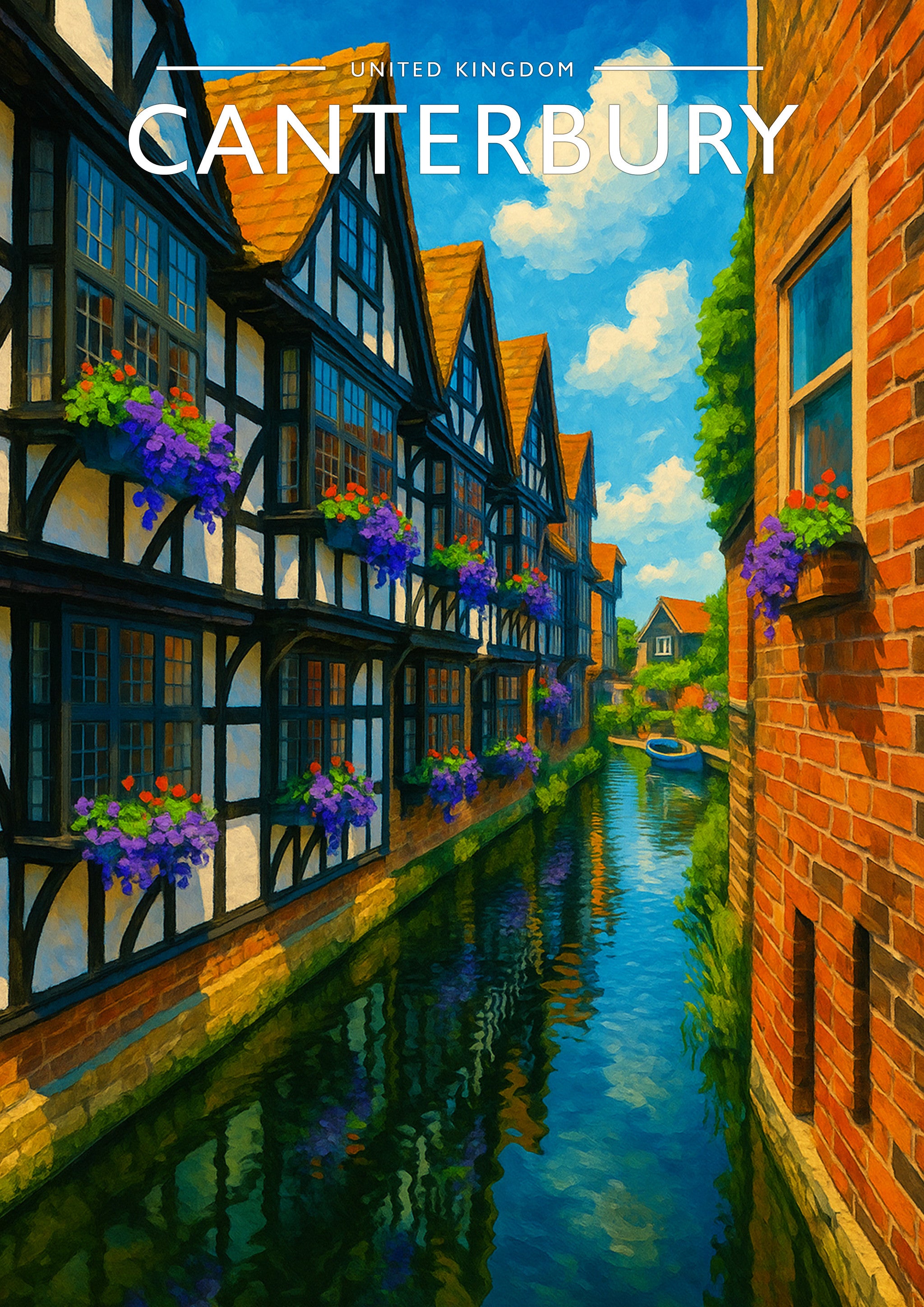 Canterbury Travel Poster - A4 travel poster print