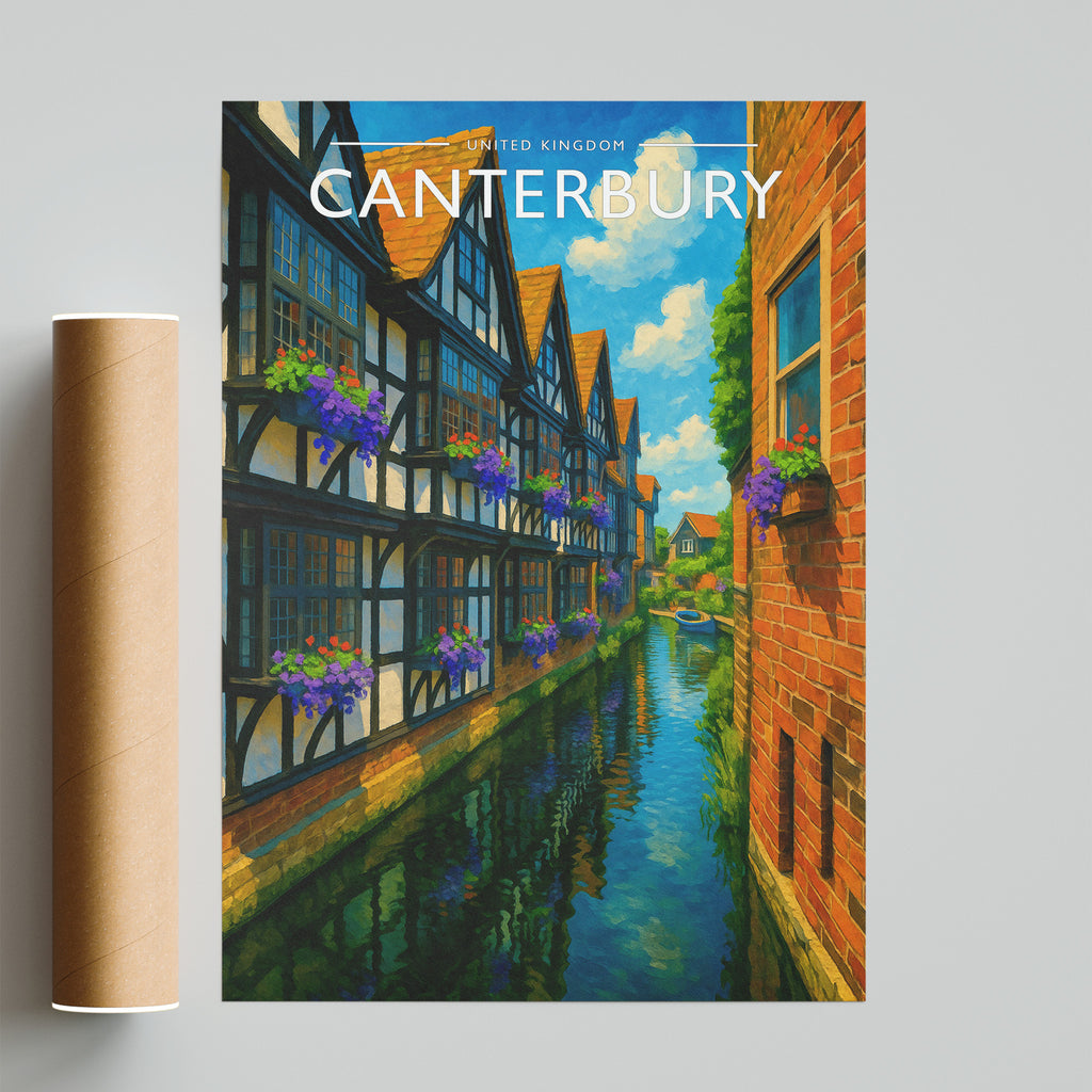 Canterbury Travel Poster - fine art print with shipping tube