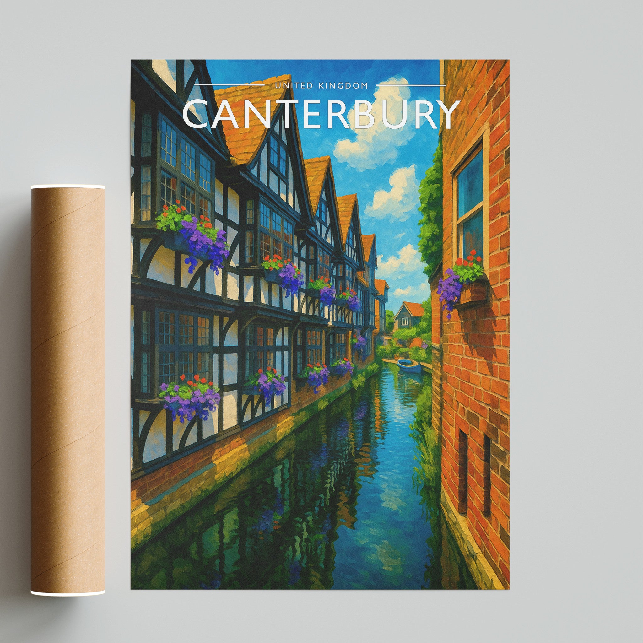 Canterbury Travel Poster - fine art print with shipping tube