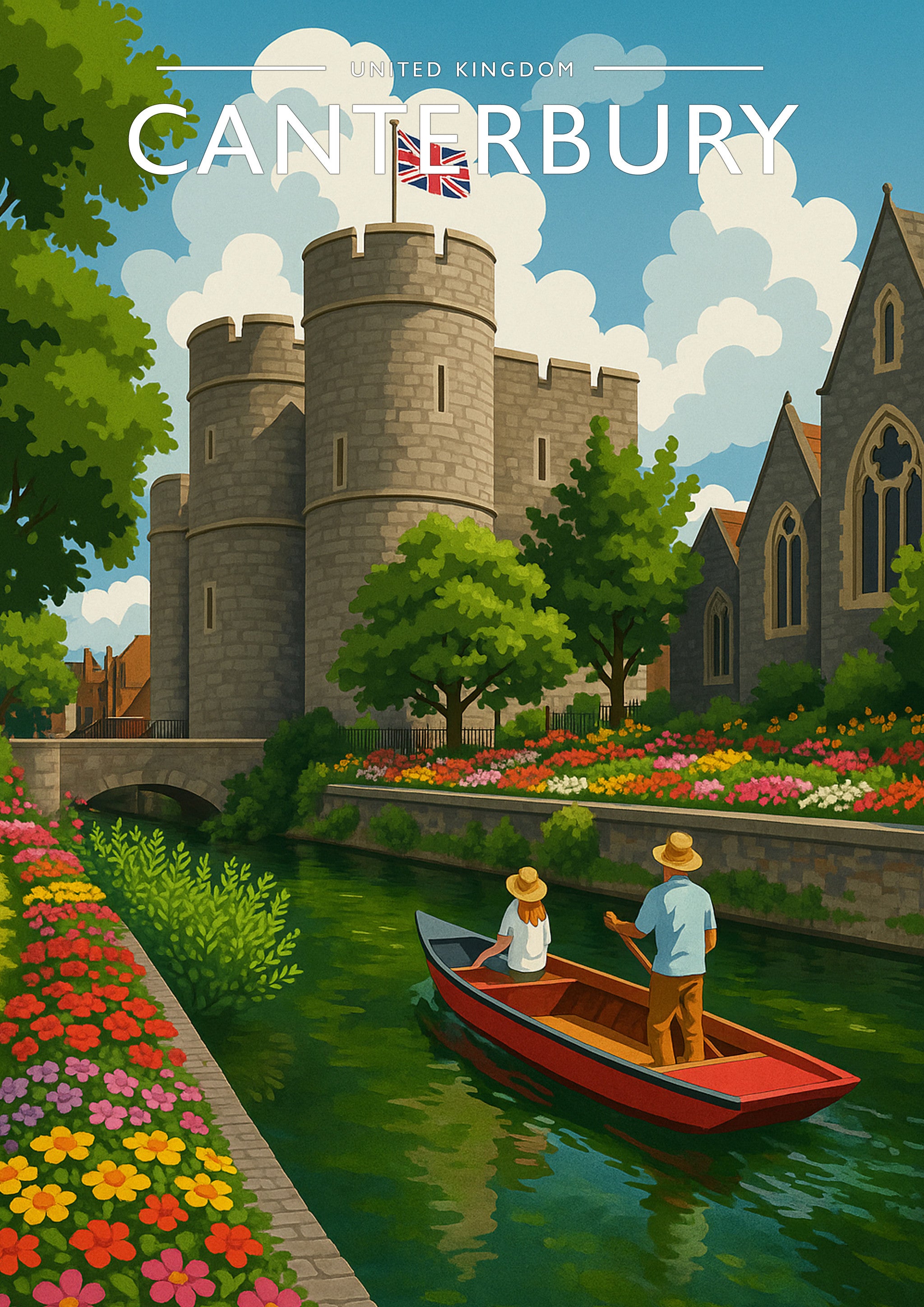 Canterbury #2 Travel Poster - A4 travel poster print
