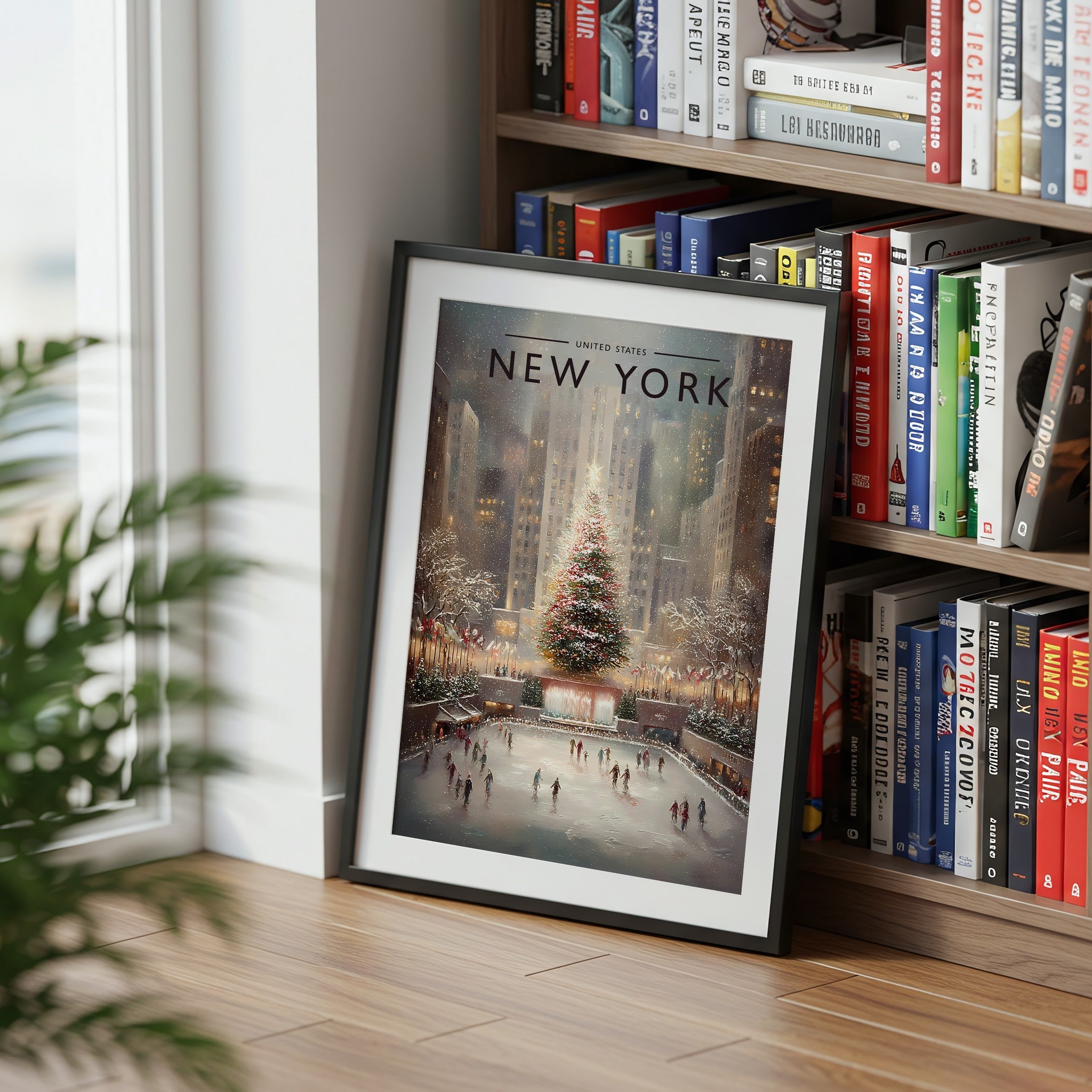 New York #2 Travel Poster mounted in a black frame