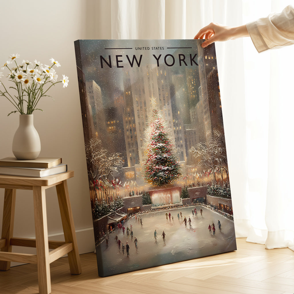 New York #2 Travel Poster as a gallery-wrapped canvas