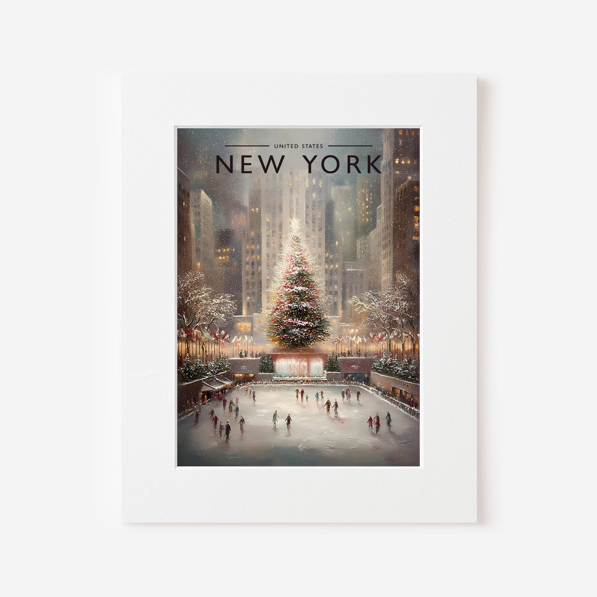 New York #2 Travel Poster in a white mount