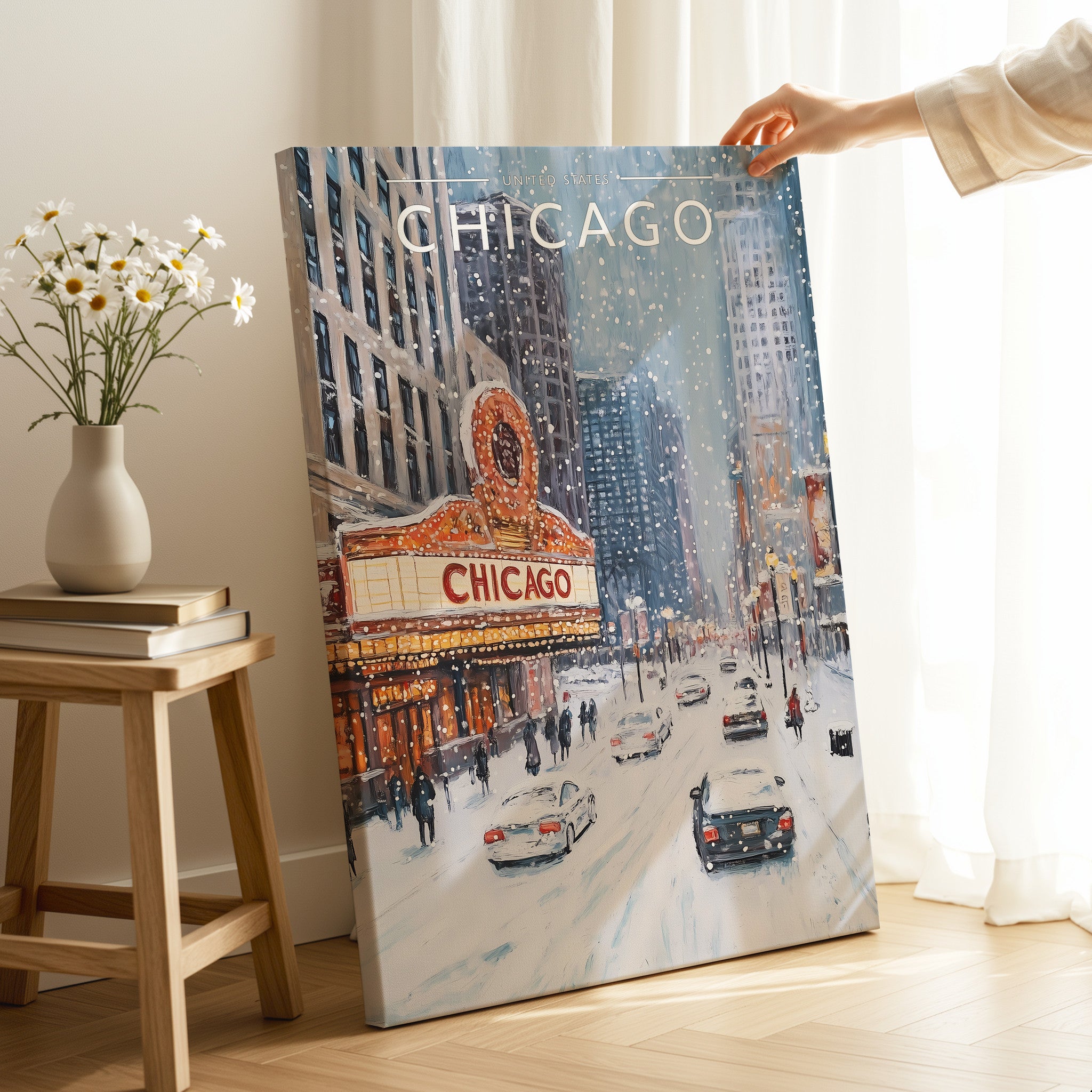 Chicago #2 Travel Poster as a gallery-wrapped canvas