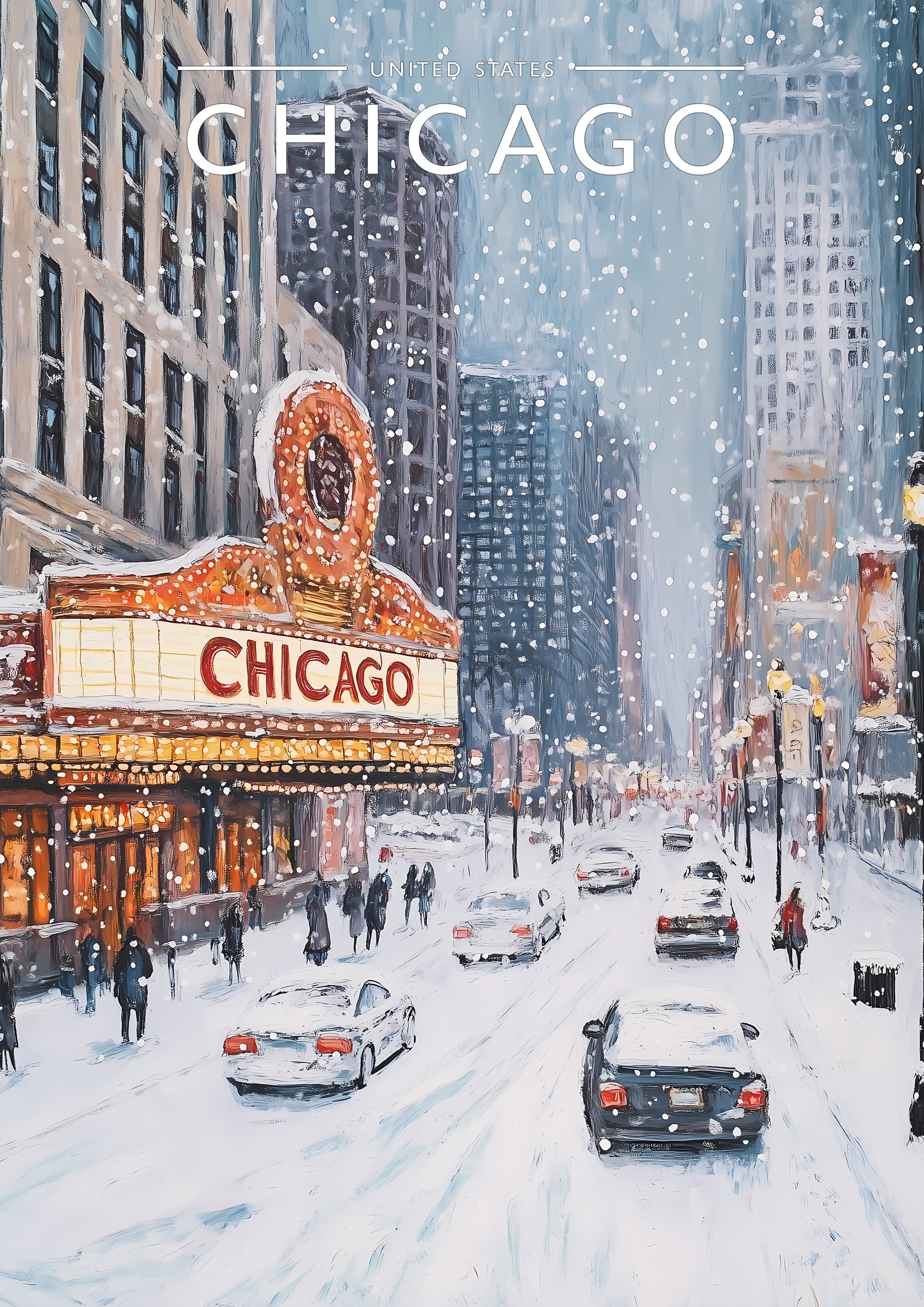 Chicago #2 Travel Poster - A4 travel poster print
