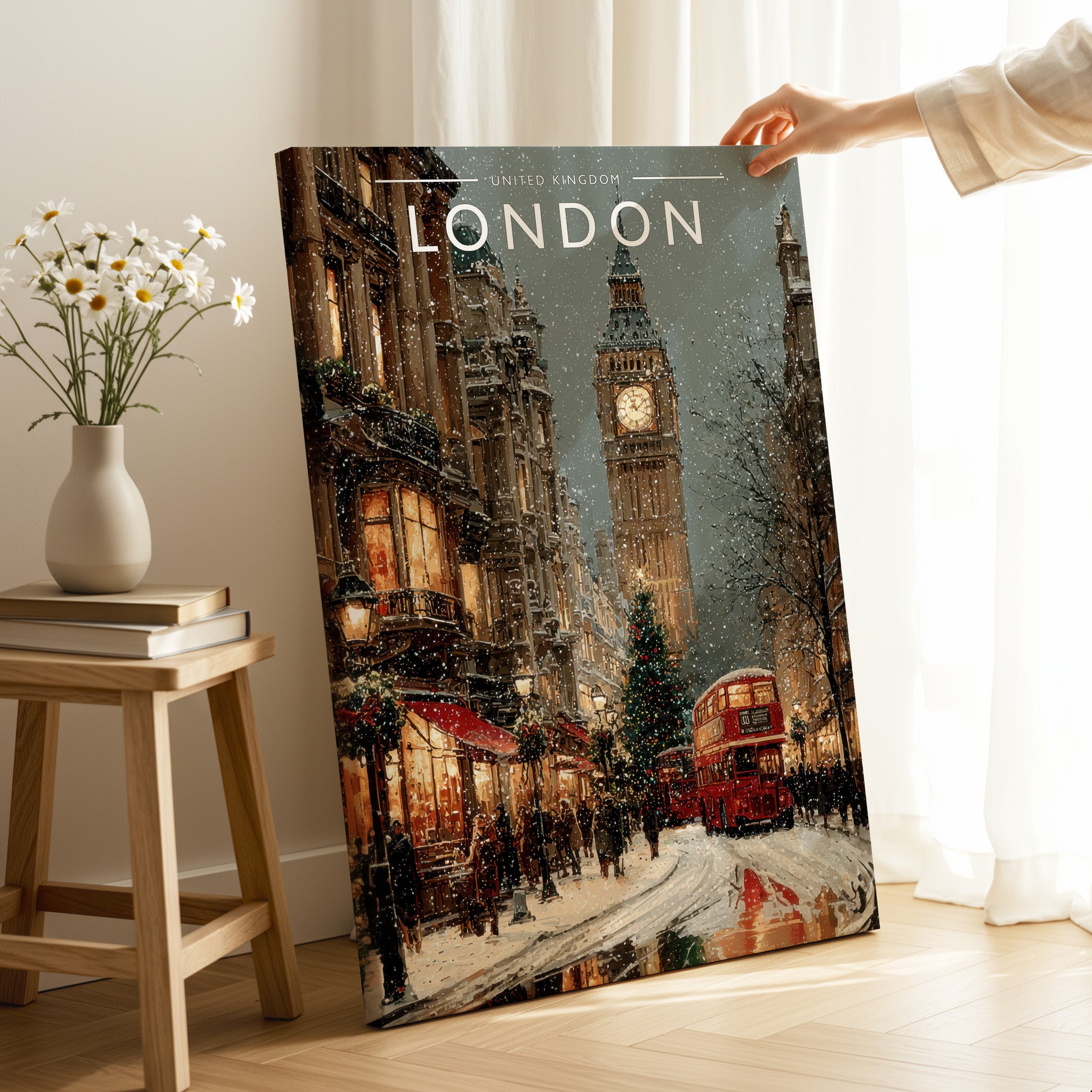 London Travel Poster as a gallery-wrapped canvas