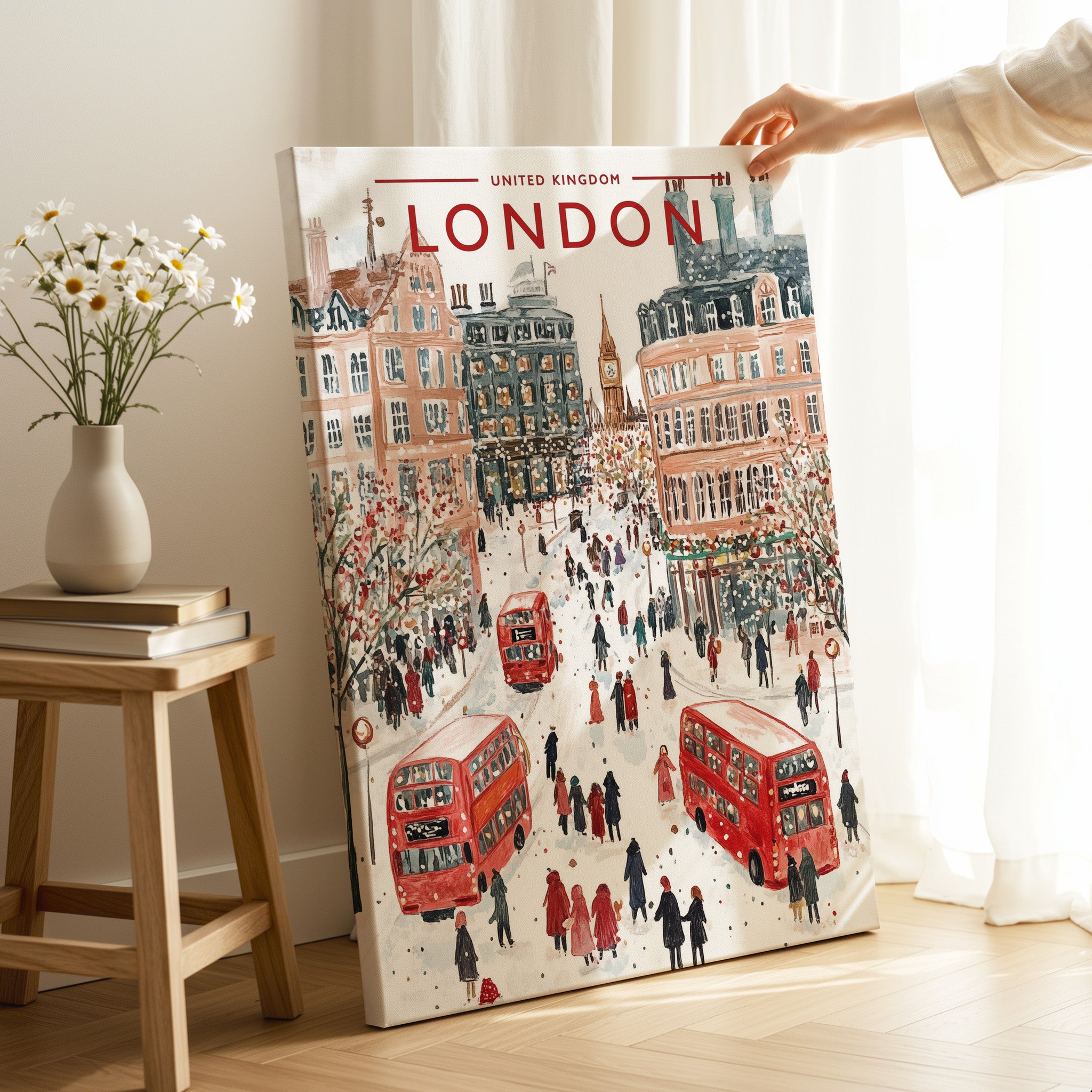 London #2 Travel Poster as a gallery-wrapped canvas
