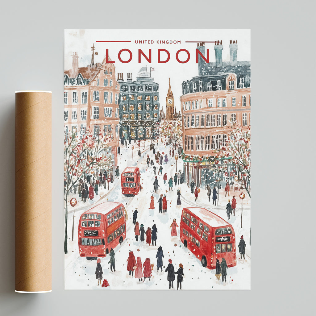 London #2 Travel Poster - fine art print with shipping tube