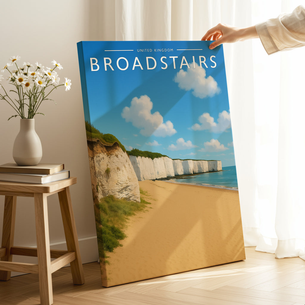 Broadstairs Travel Poster as a gallery-wrapped canvas