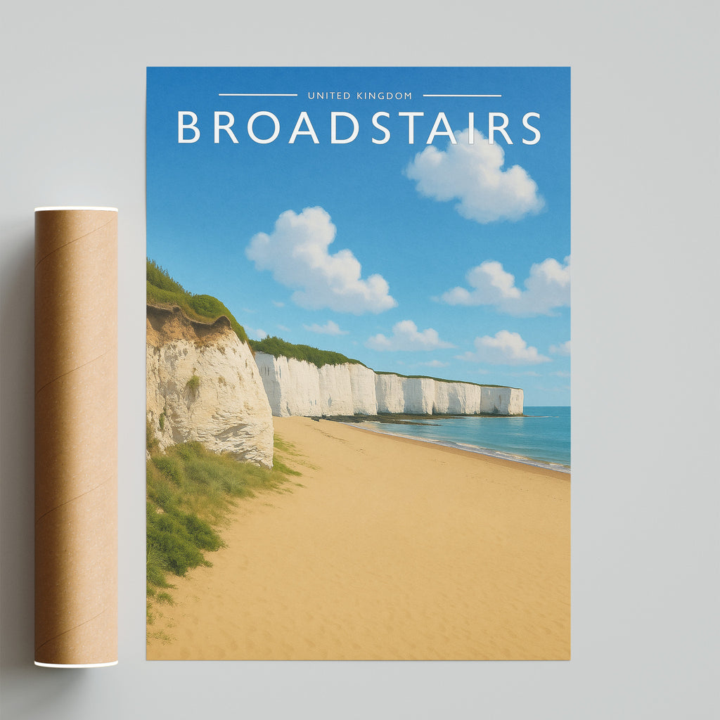 Broadstairs Travel Poster - fine art print with shipping tube