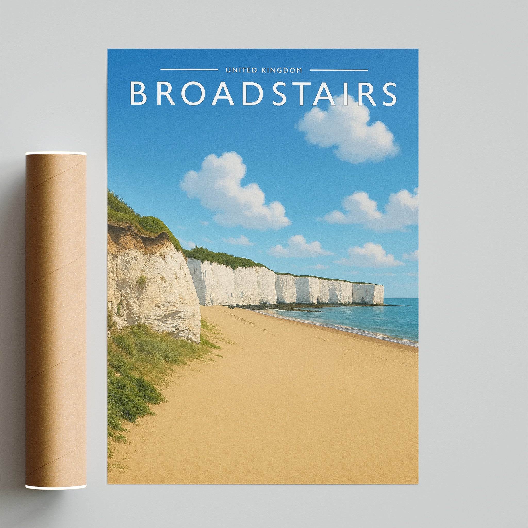 Broadstairs Travel Poster - fine art print with shipping tube