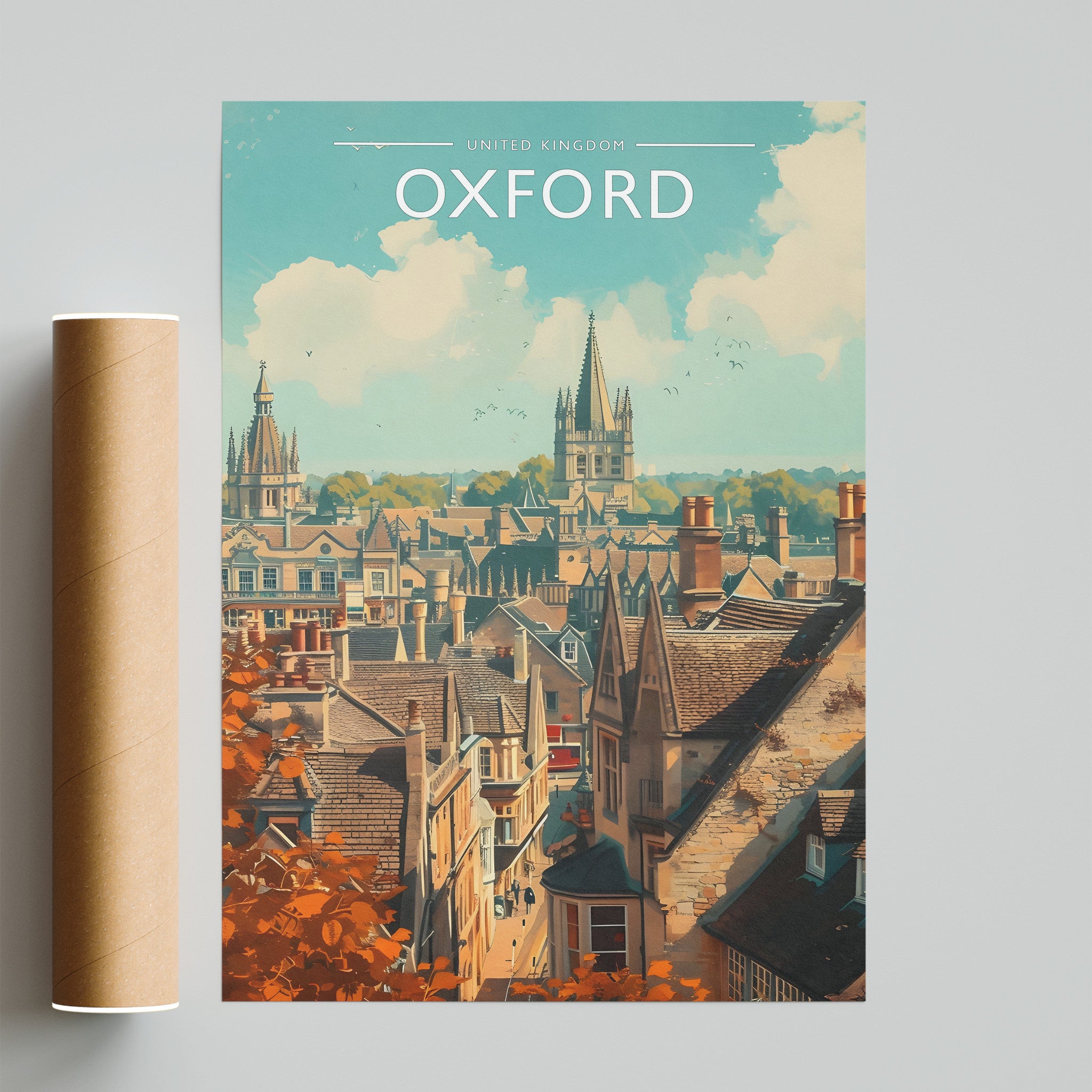 Oxford Travel Poster - fine art print with shipping tube