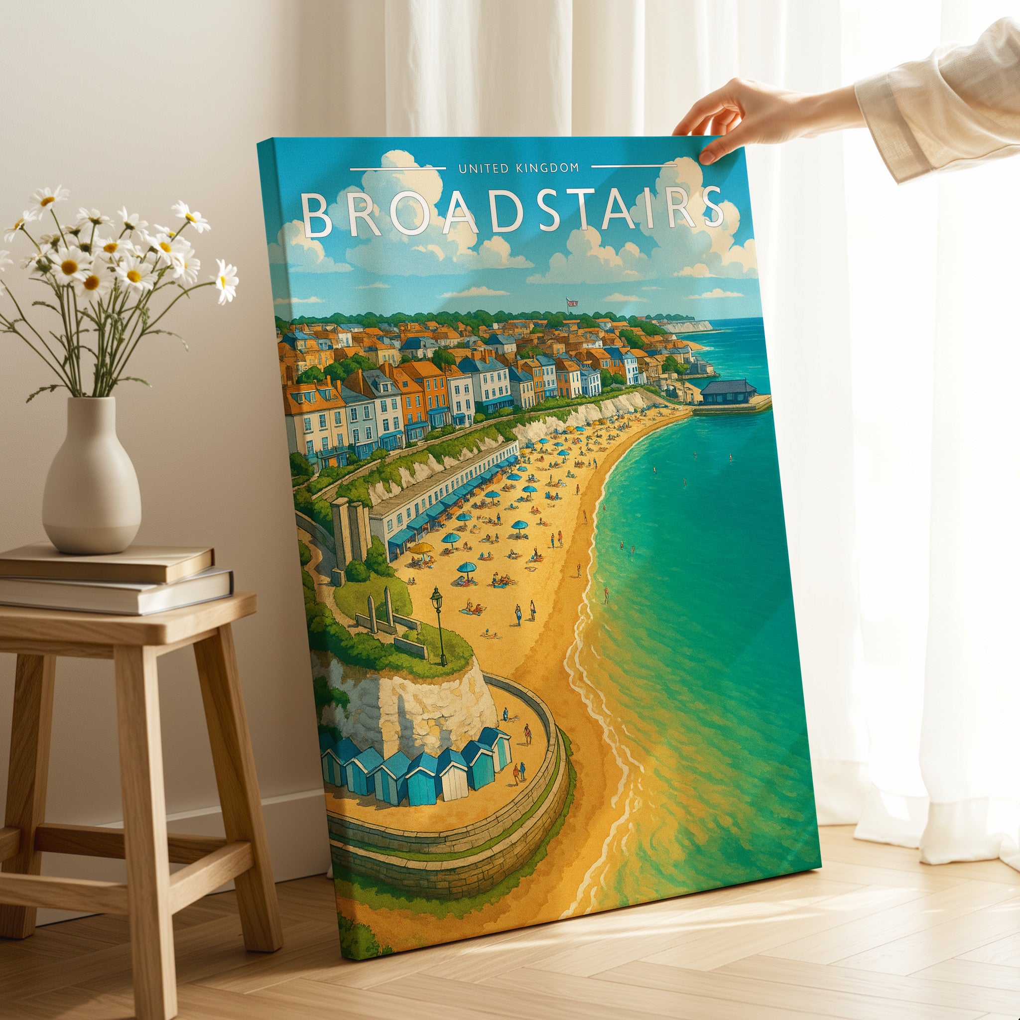 Broadstairs #2 Travel Poster as a gallery-wrapped canvas