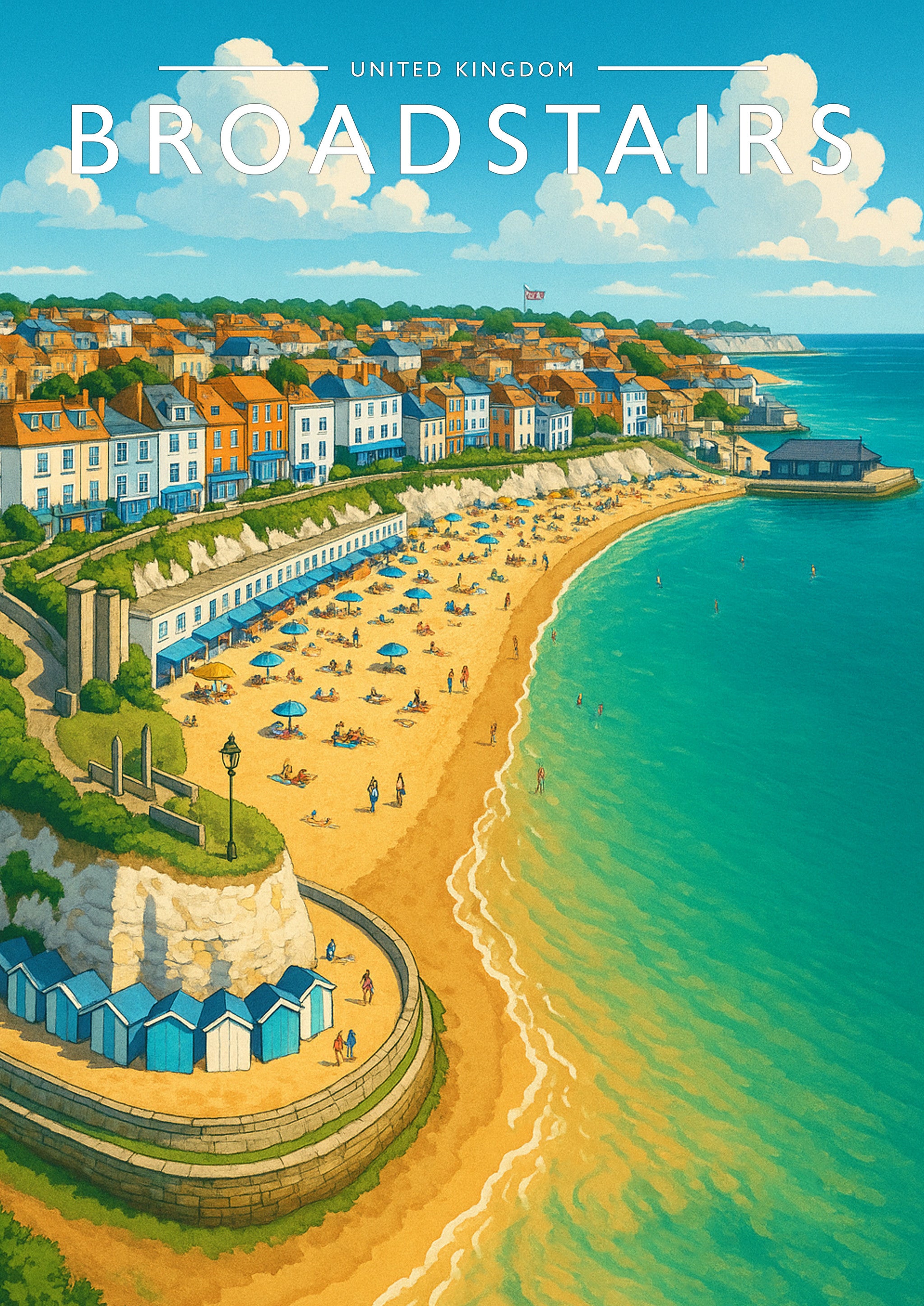 Broadstairs #2 Travel Poster - A4 travel poster print