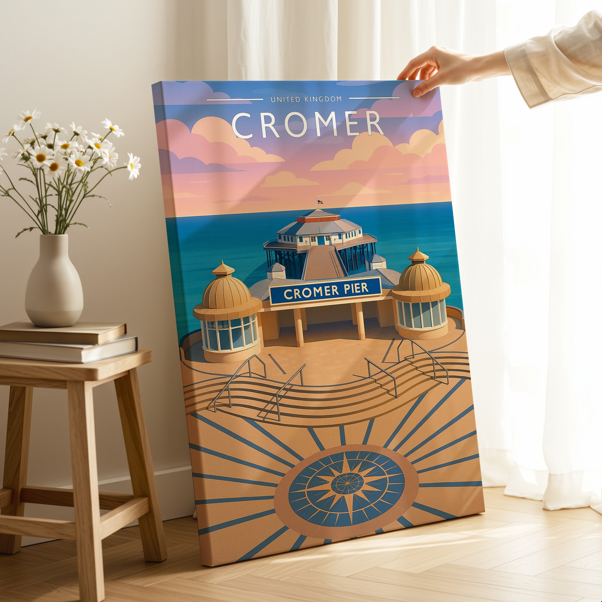 Cromer Travel Poster as a gallery-wrapped canvas