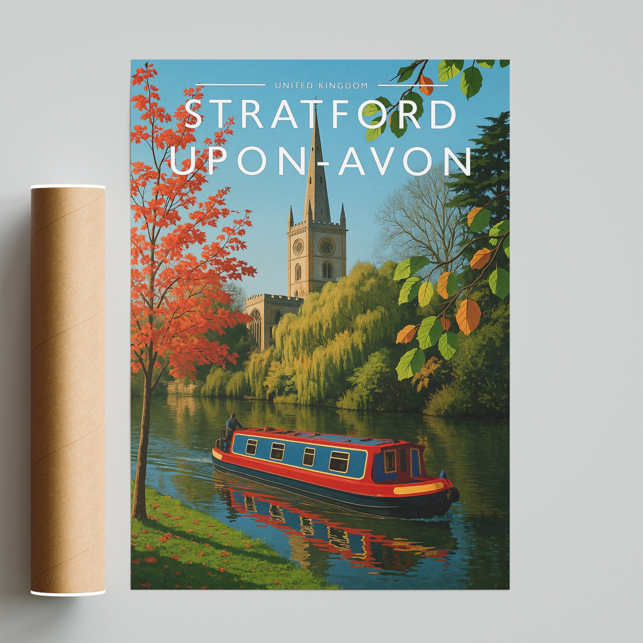 Stratford-upon-Avon Travel Poster - fine art print with shipping tube