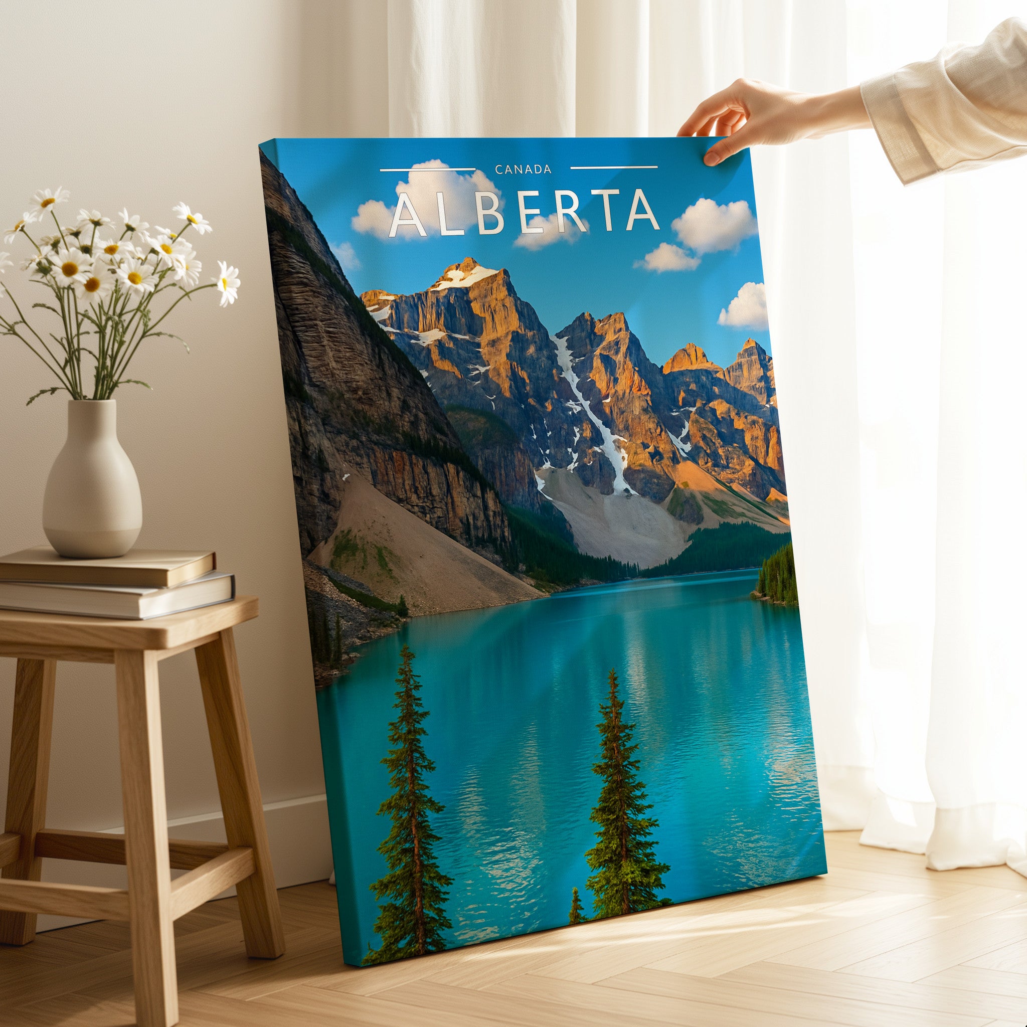 Alberta Travel Poster as a gallery-wrapped canvas