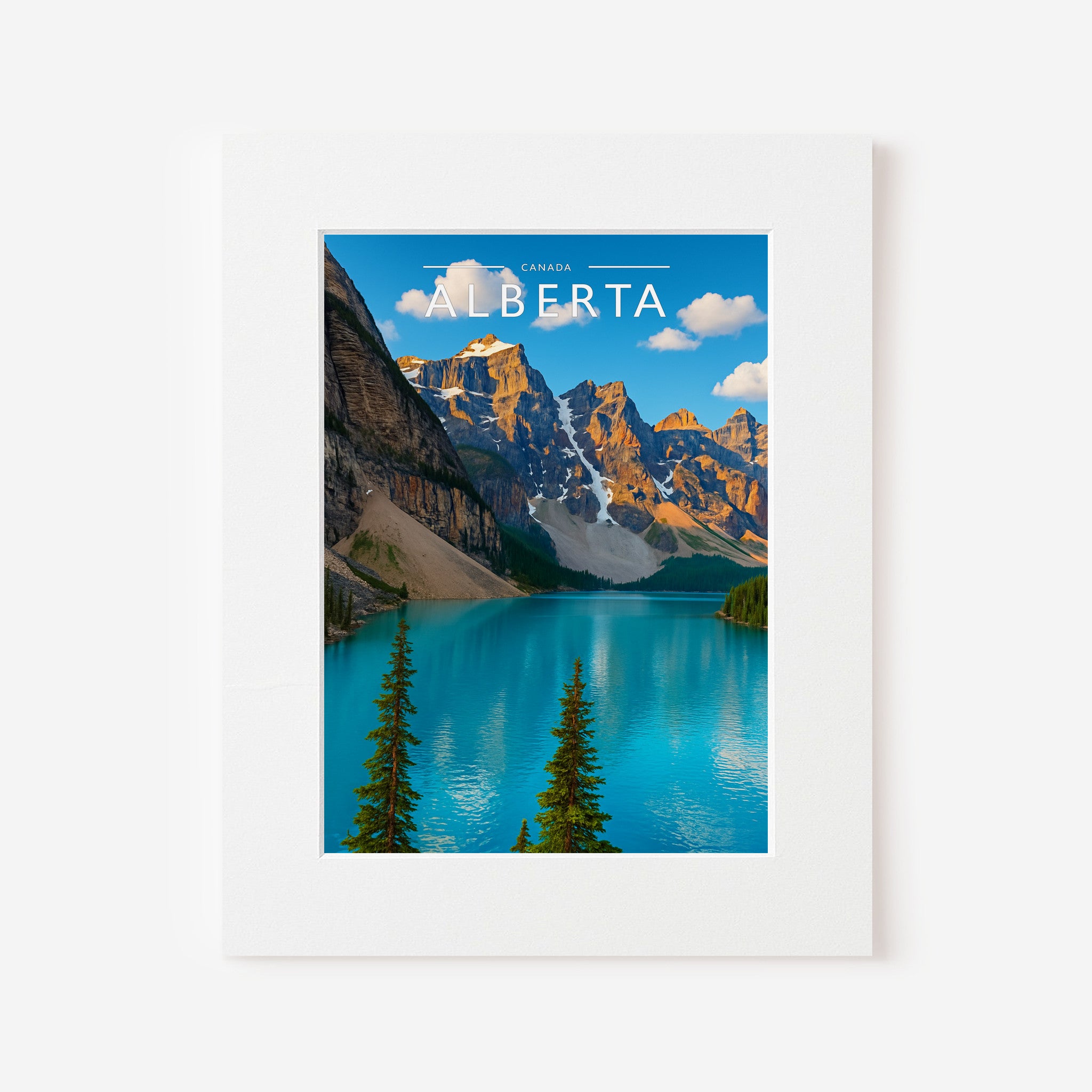 Alberta Travel Poster in a white mount