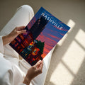 Nashville Travel Poster - A4 print held in hand