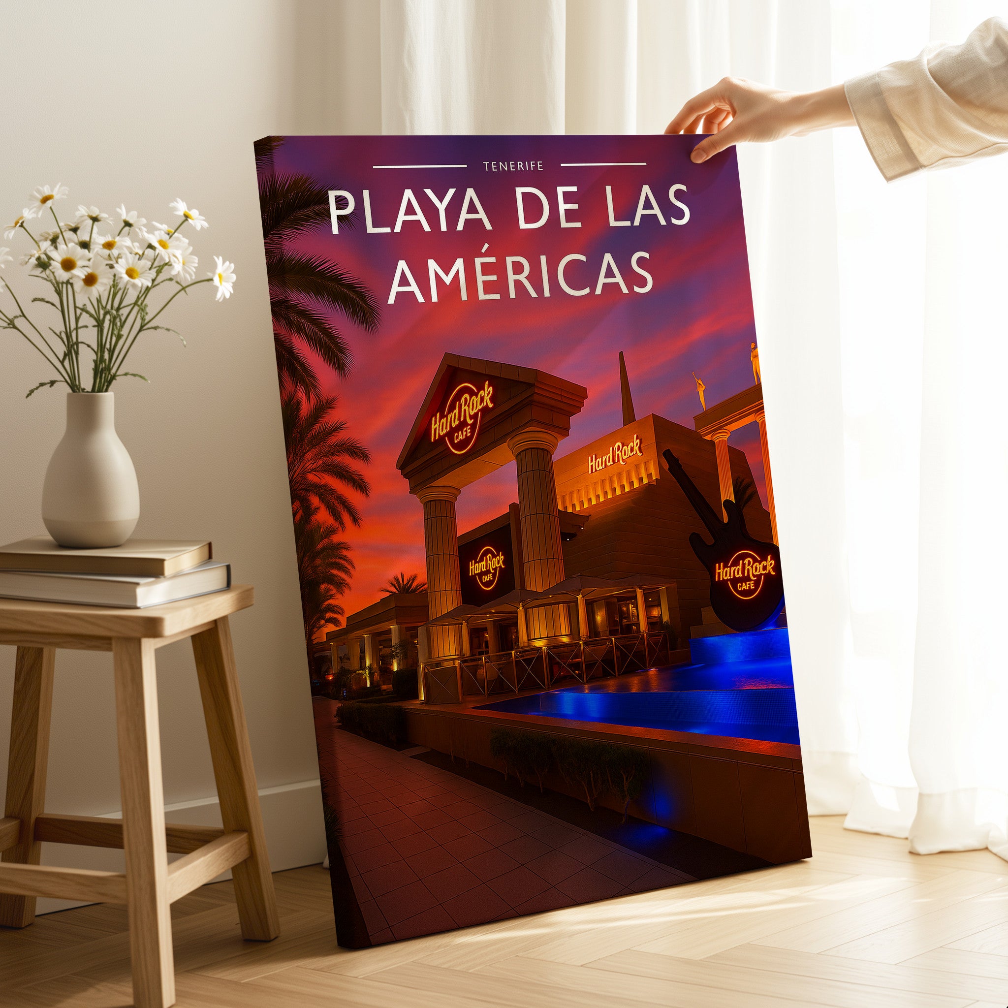 Playa de las Américas Travel Poster as a gallery-wrapped canvas