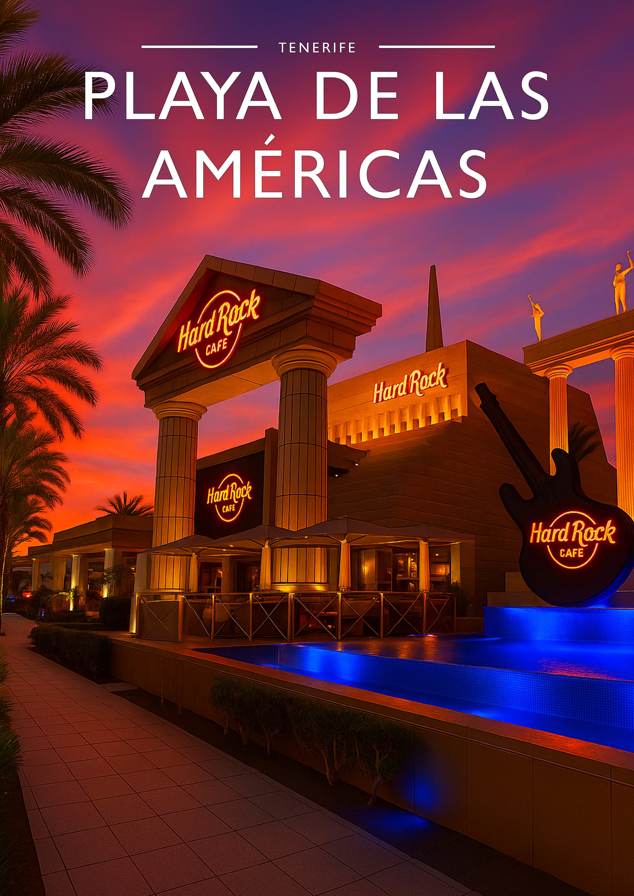 Playa de las Américas Travel Poster - A4 travel poster print
