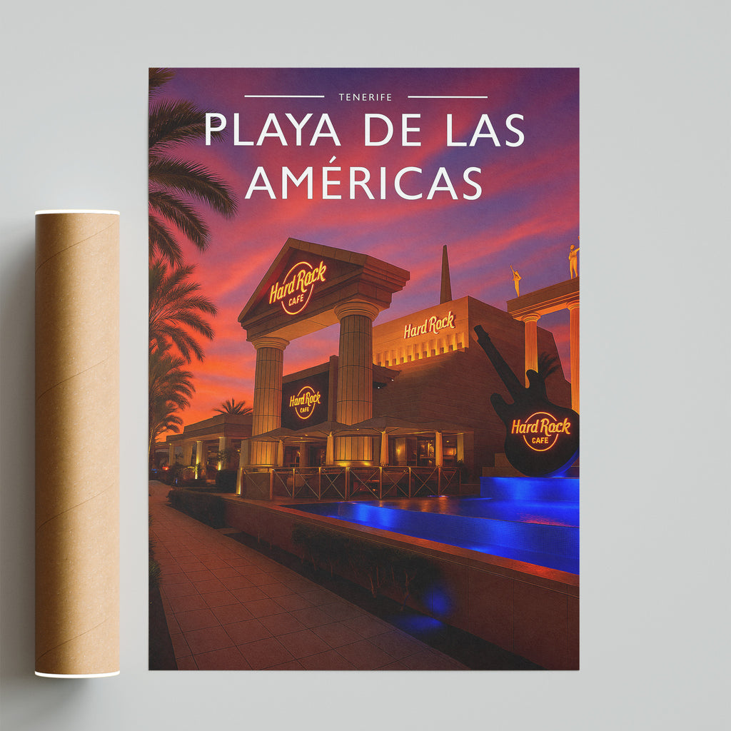 Playa de las Américas Travel Poster - fine art print with shipping tube