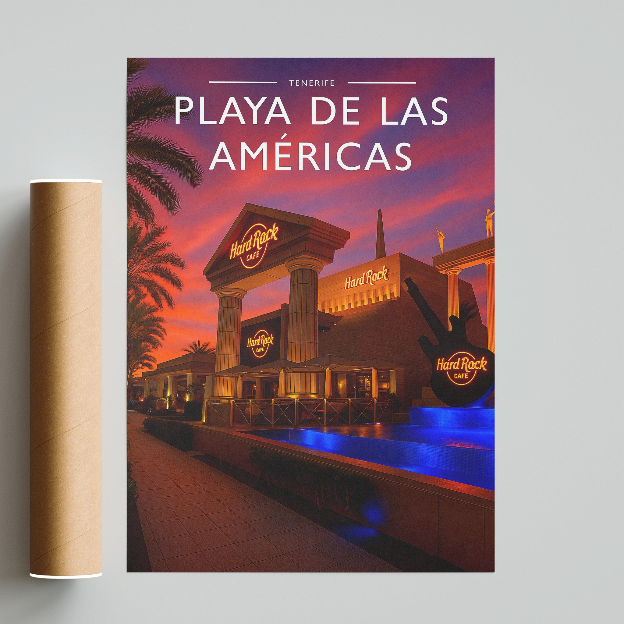 Playa de las Américas Travel Poster - fine art print with shipping tube