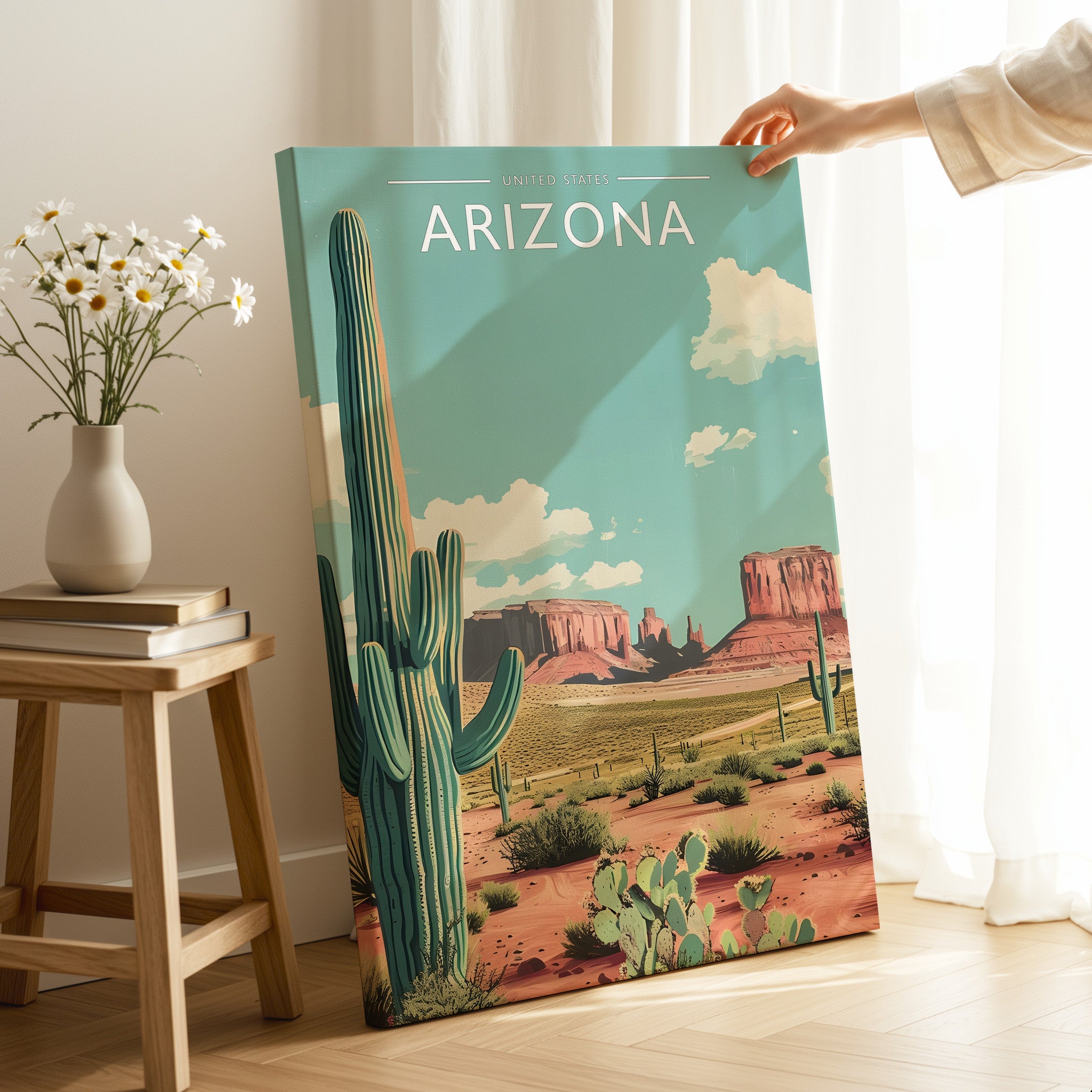 Arizona Travel Poster as a gallery-wrapped canvas