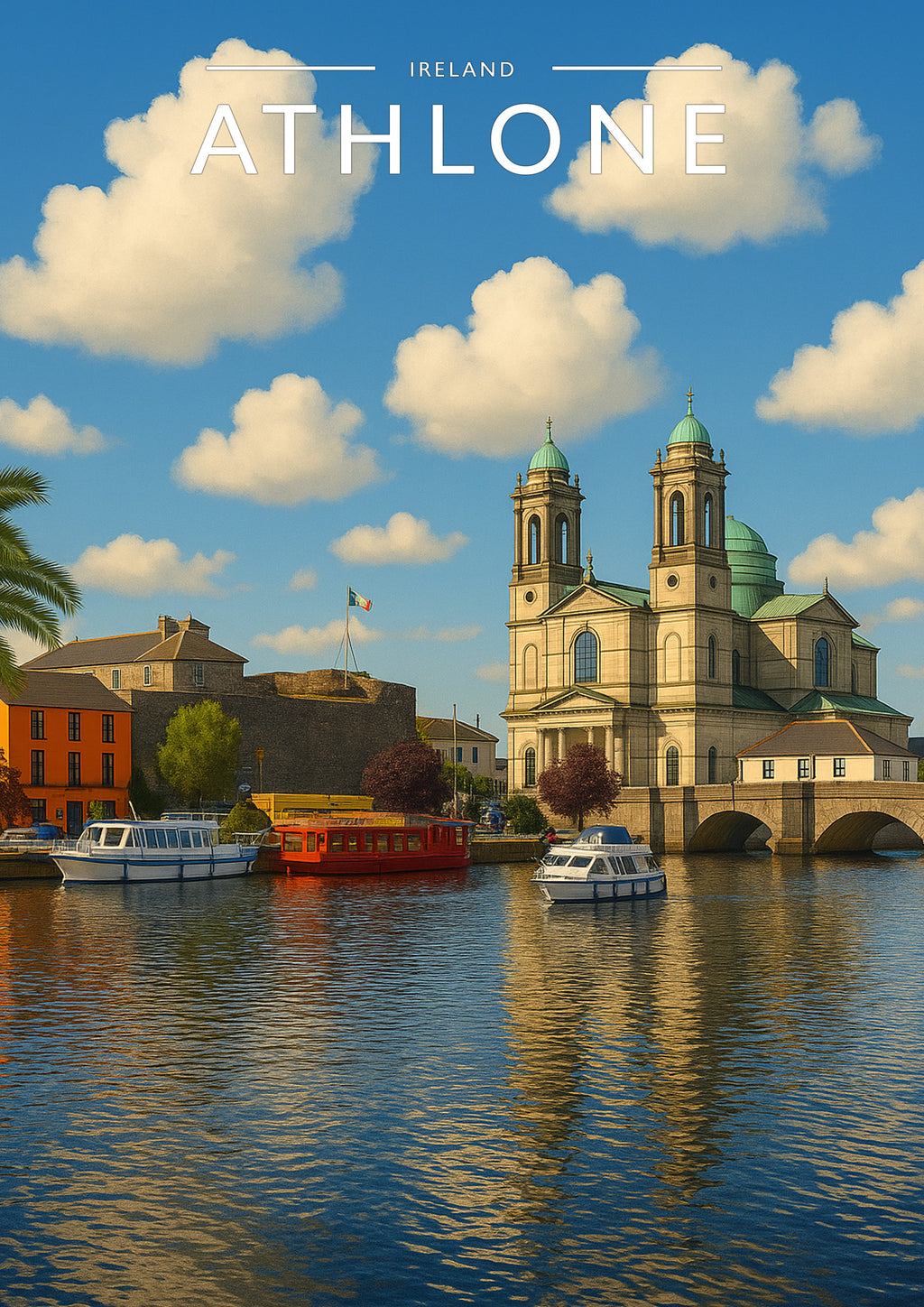 Athlone Travel Poster - A4 travel poster print