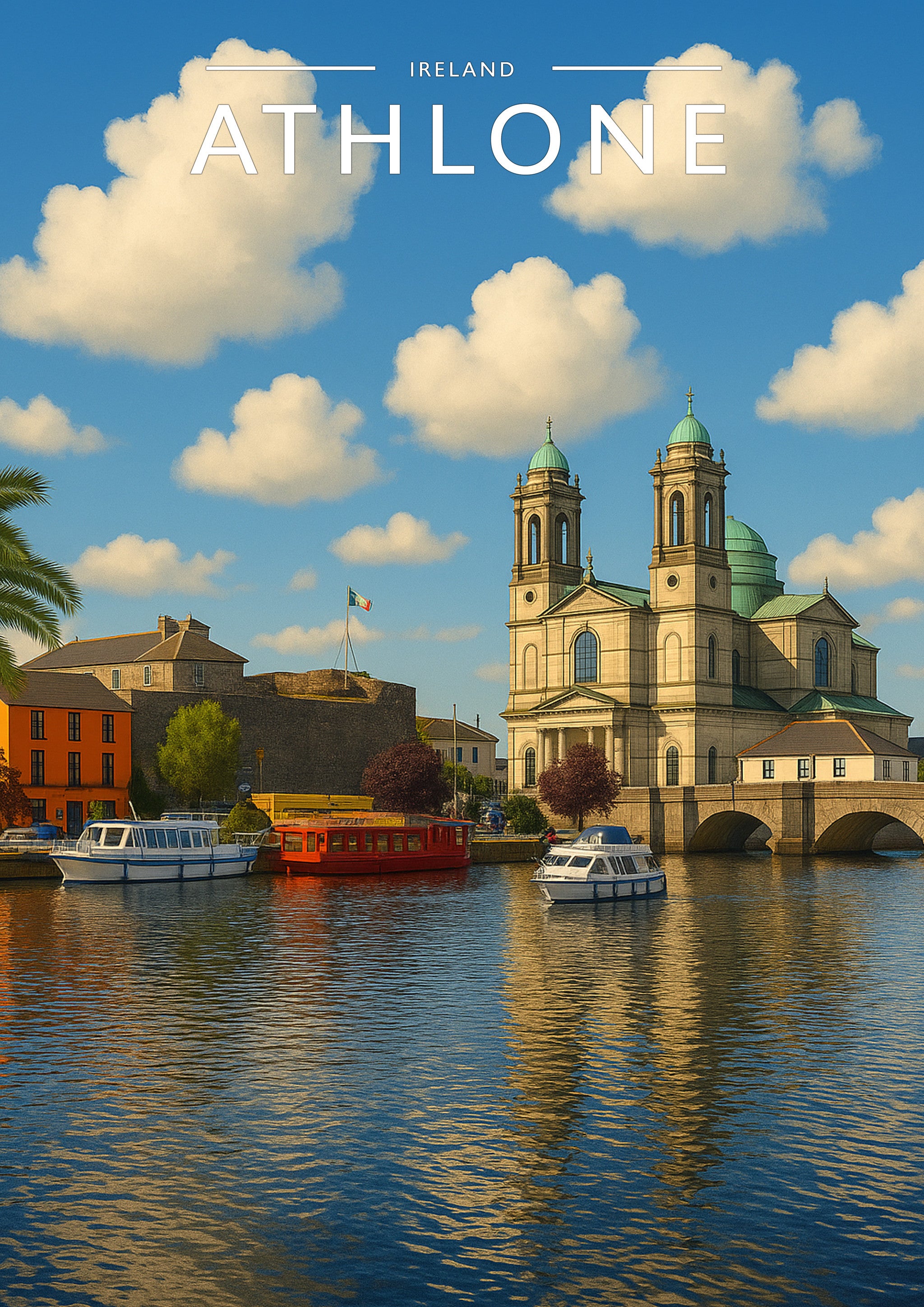 Athlone Travel Poster - A4 travel poster print