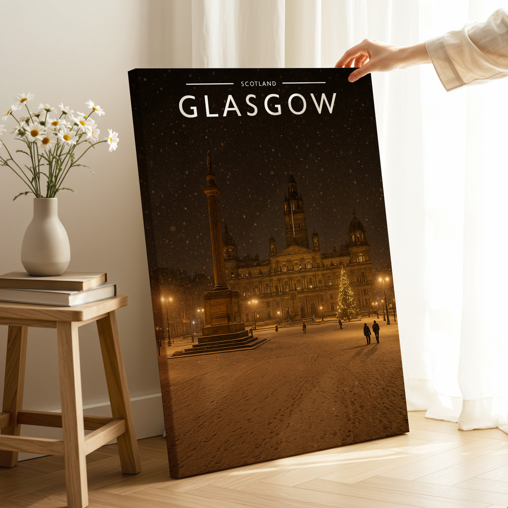 Glasgow Travel Poster as a gallery-wrapped canvas