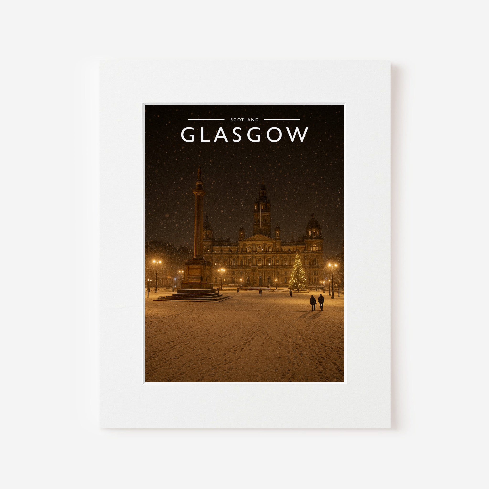 Glasgow Travel Poster in a white mount