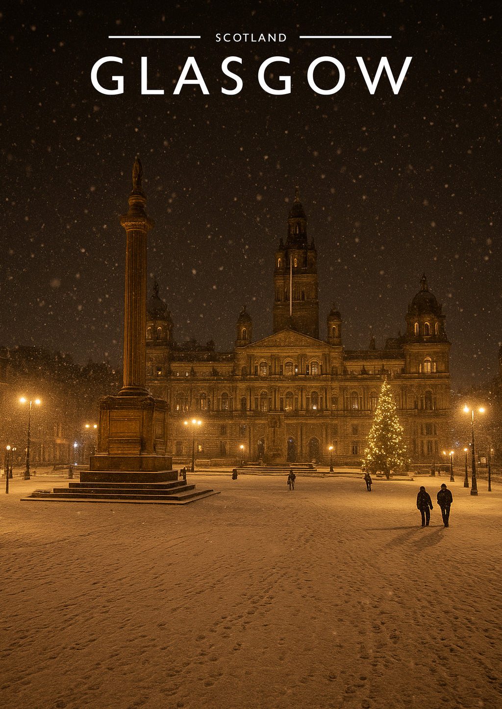 Glasgow Travel Poster - A4 travel poster print